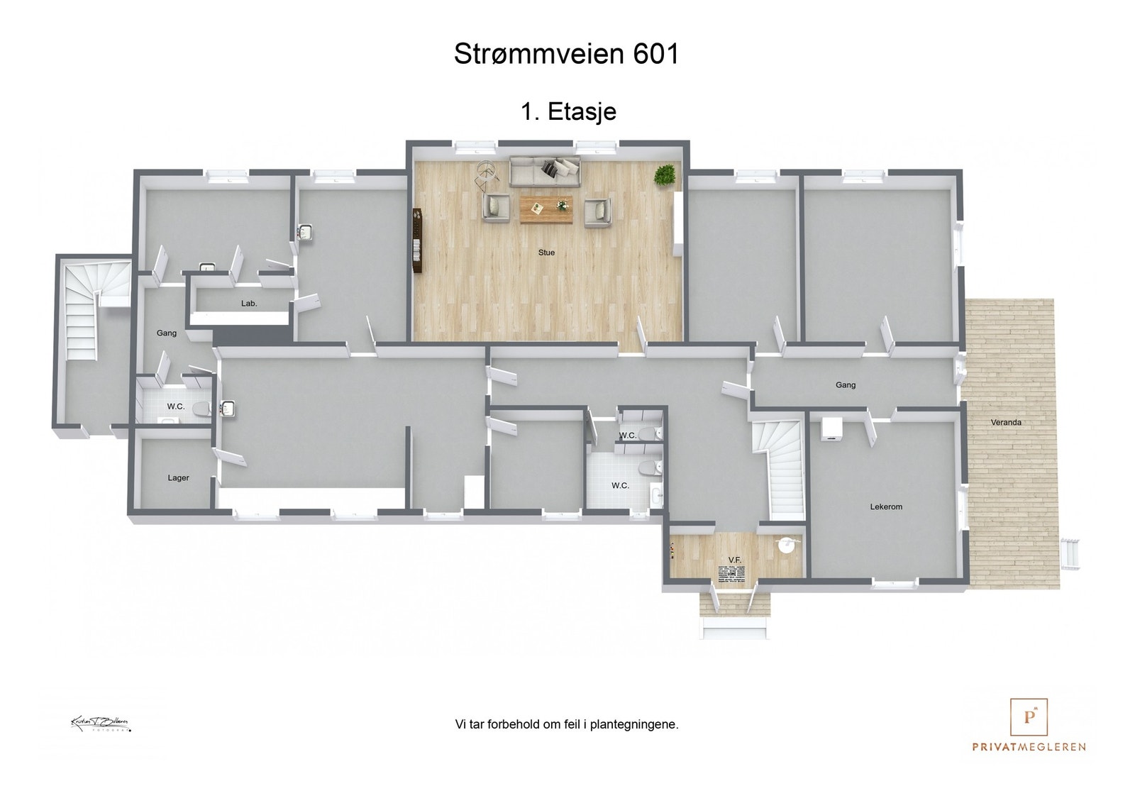 Plantegning 1. etasje Galleribilde
