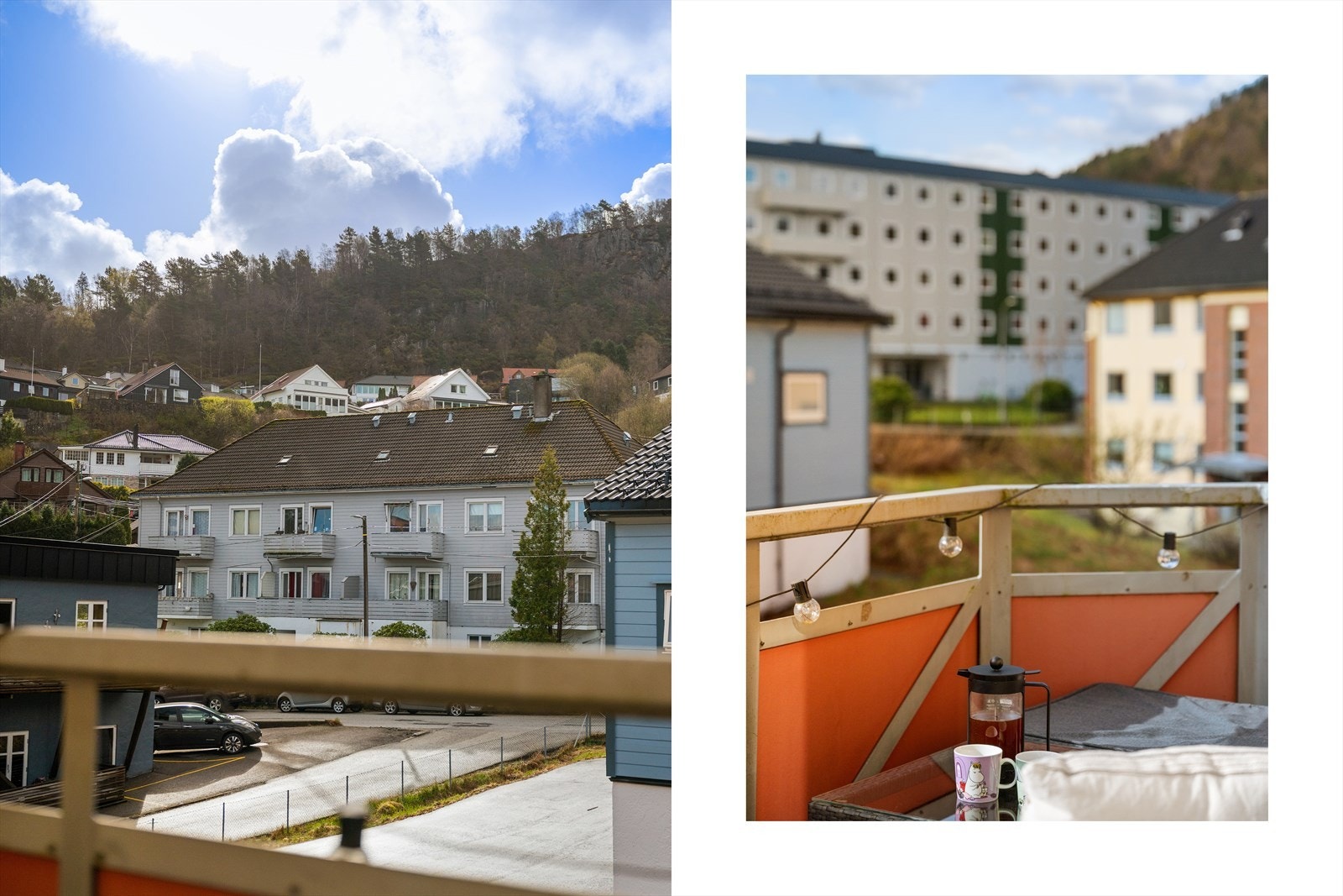 Fra balkongen har man utsikt mot Løvstakken. Galleribilde