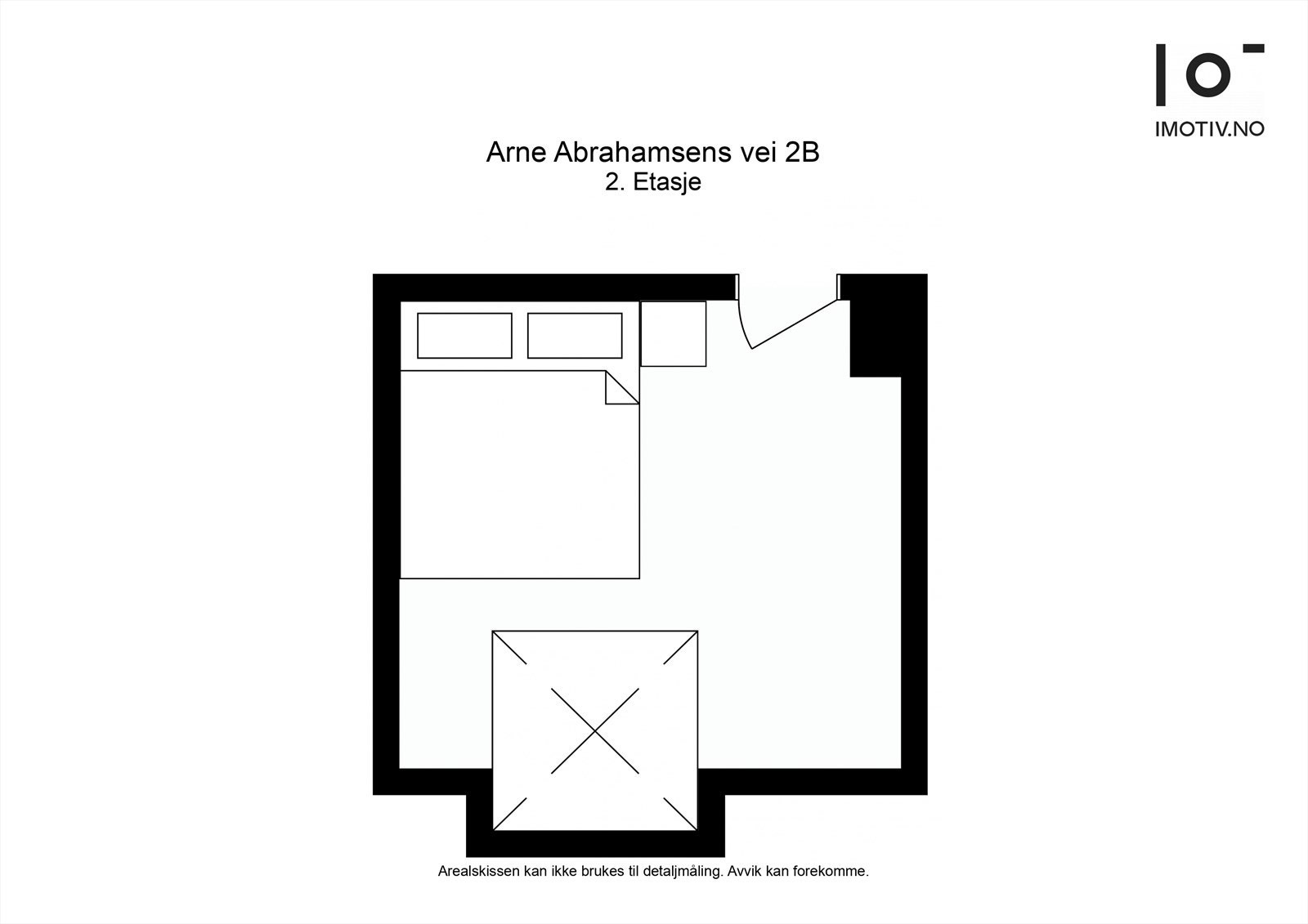 Plantegning 2. etasje. En trapp opp fra leiligheten har man et disponibelt rom. Galleribilde