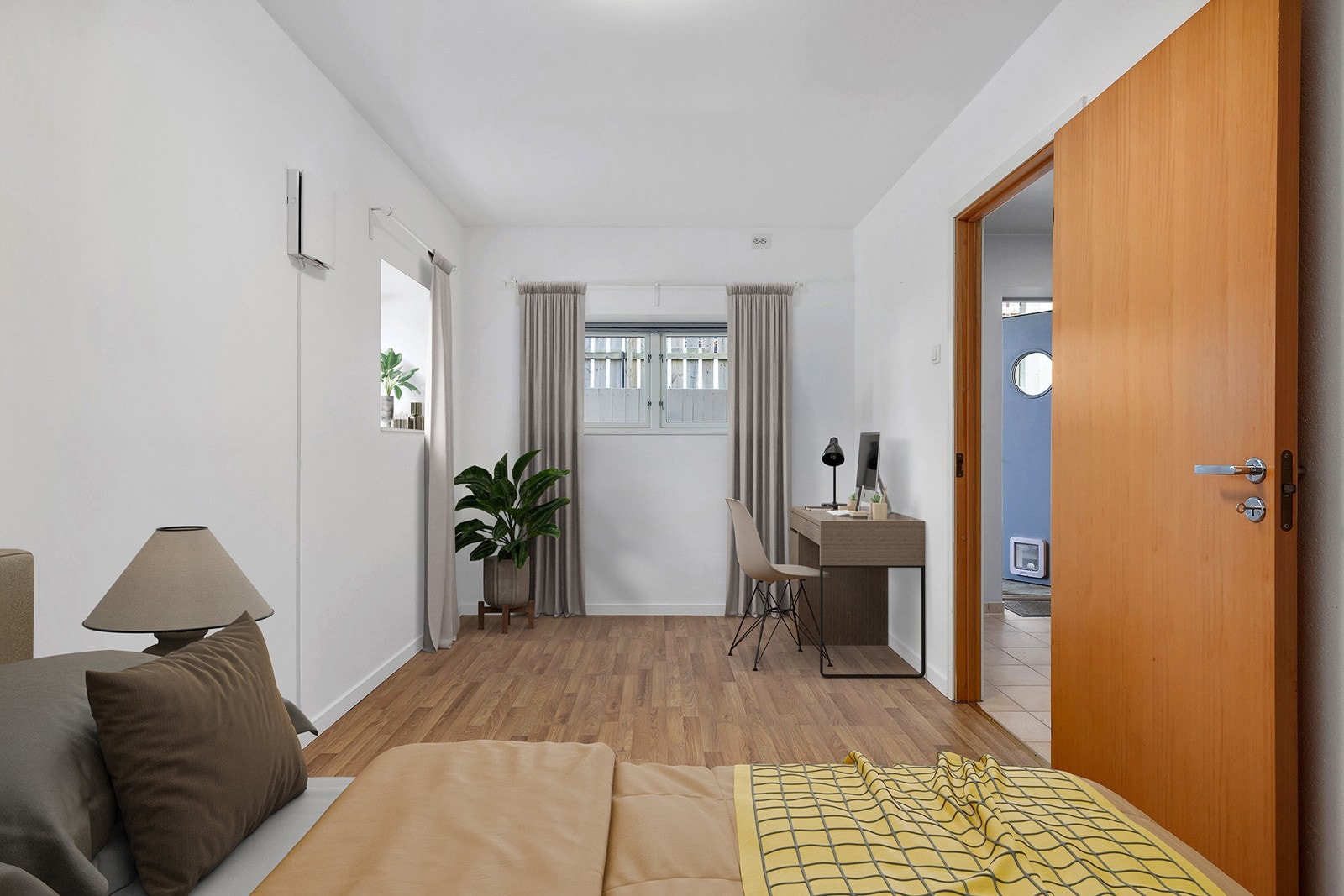 God plass til å innrede soverom på flere måter. Digitalt stylet. Galleribilde