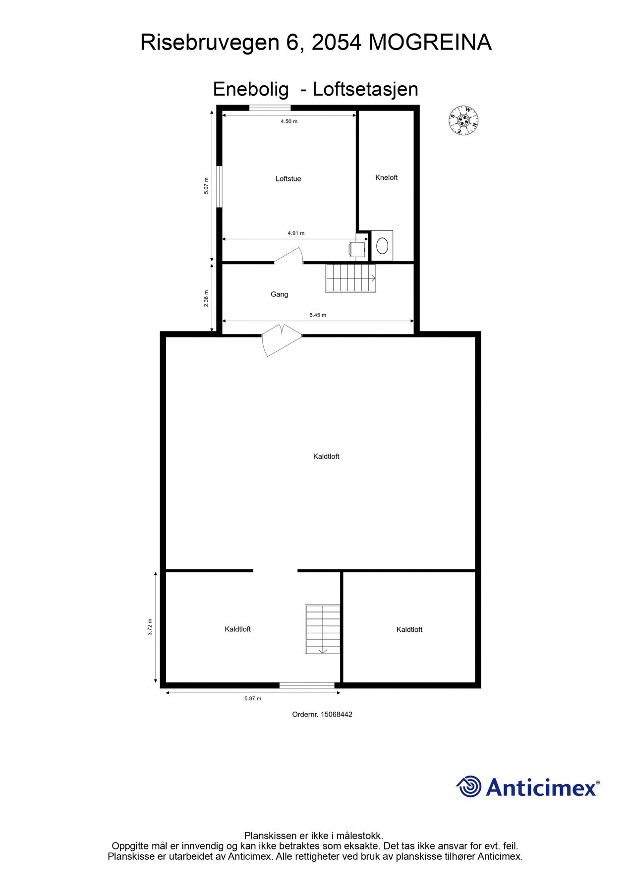 Plantegning loftsetasje. Galleribilde
