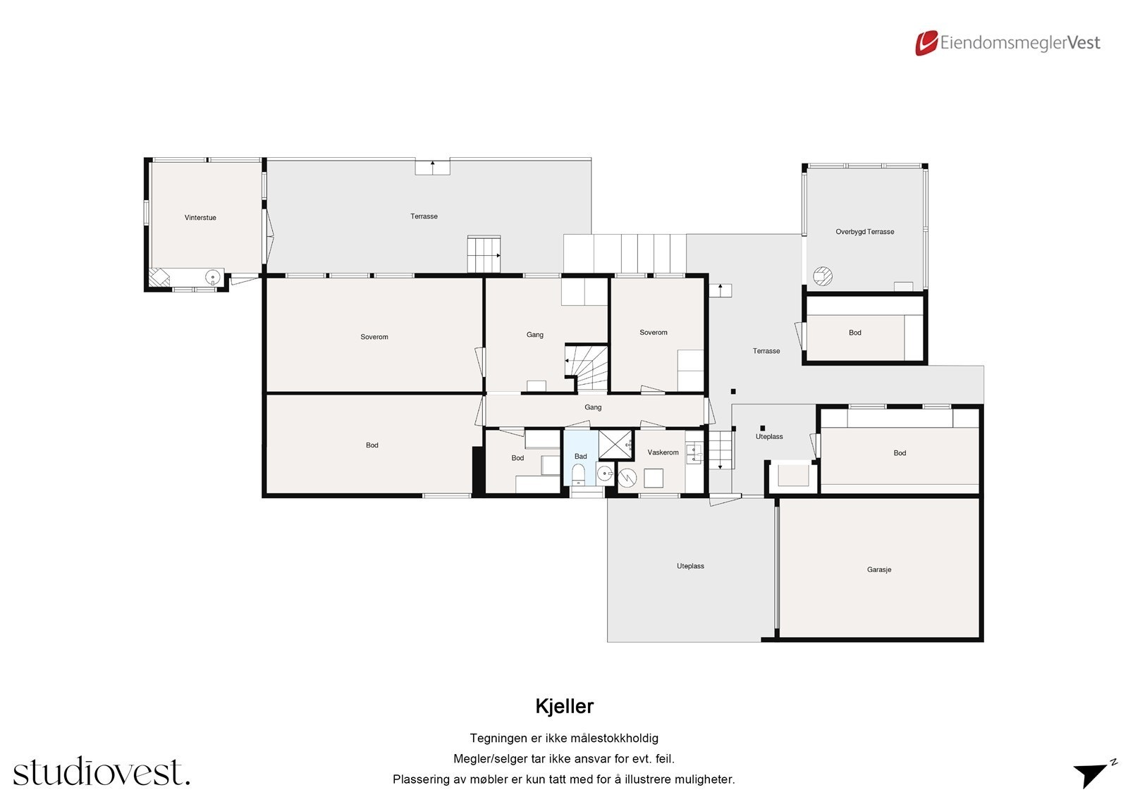 Planskisse: Kjelleretasje. Galleribilde
