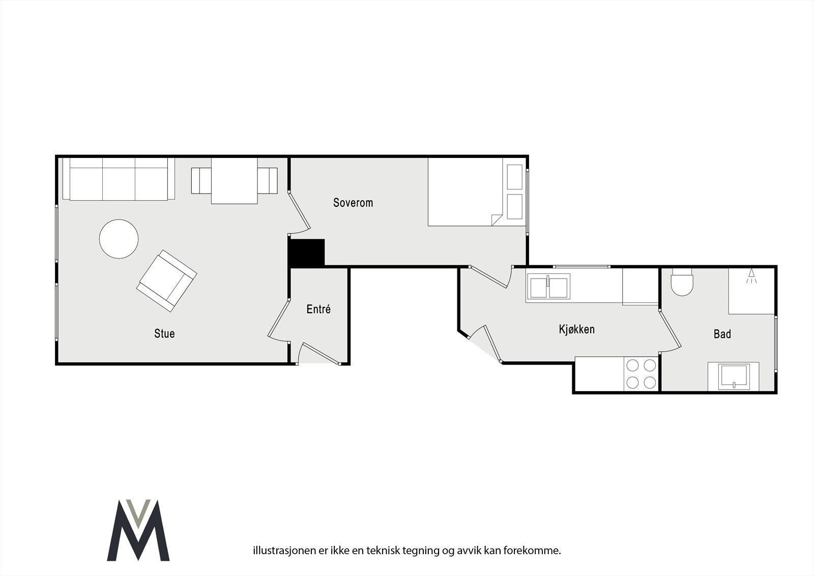 Leiligheten har en god planløsning. Bod i kjeller Galleribilde