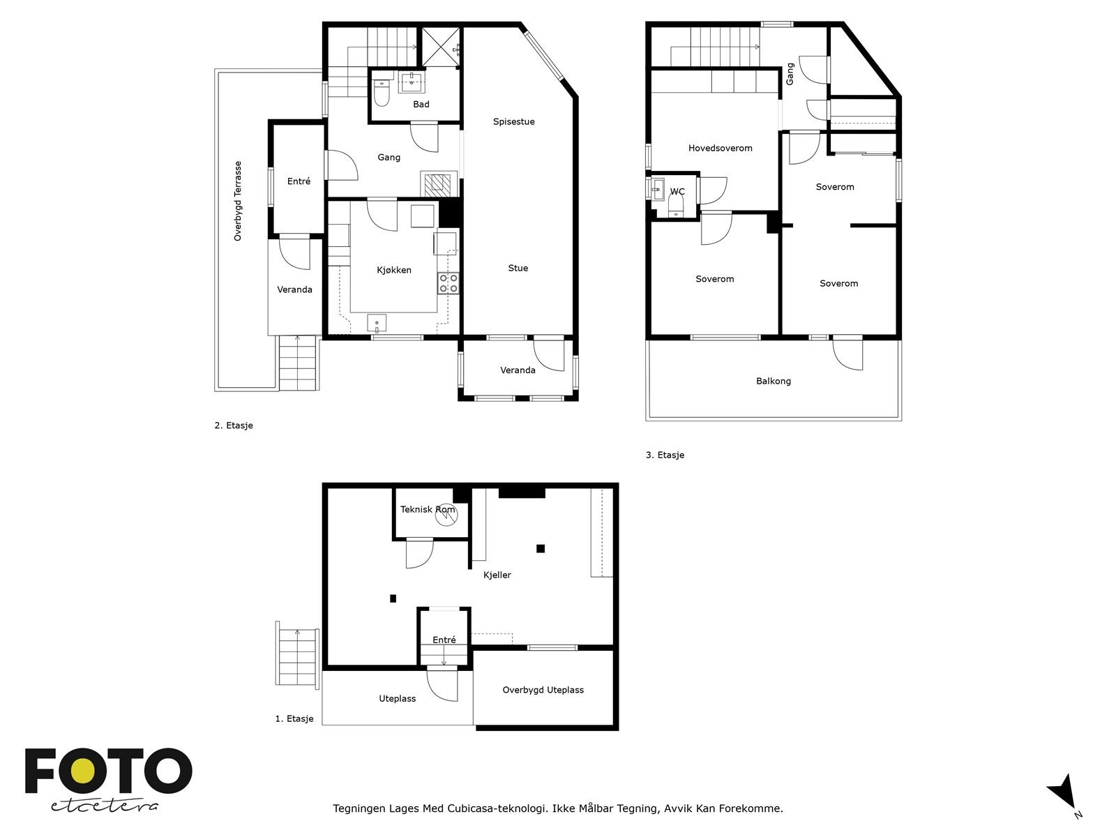 Plantegning alle etasjer. Galleribilde