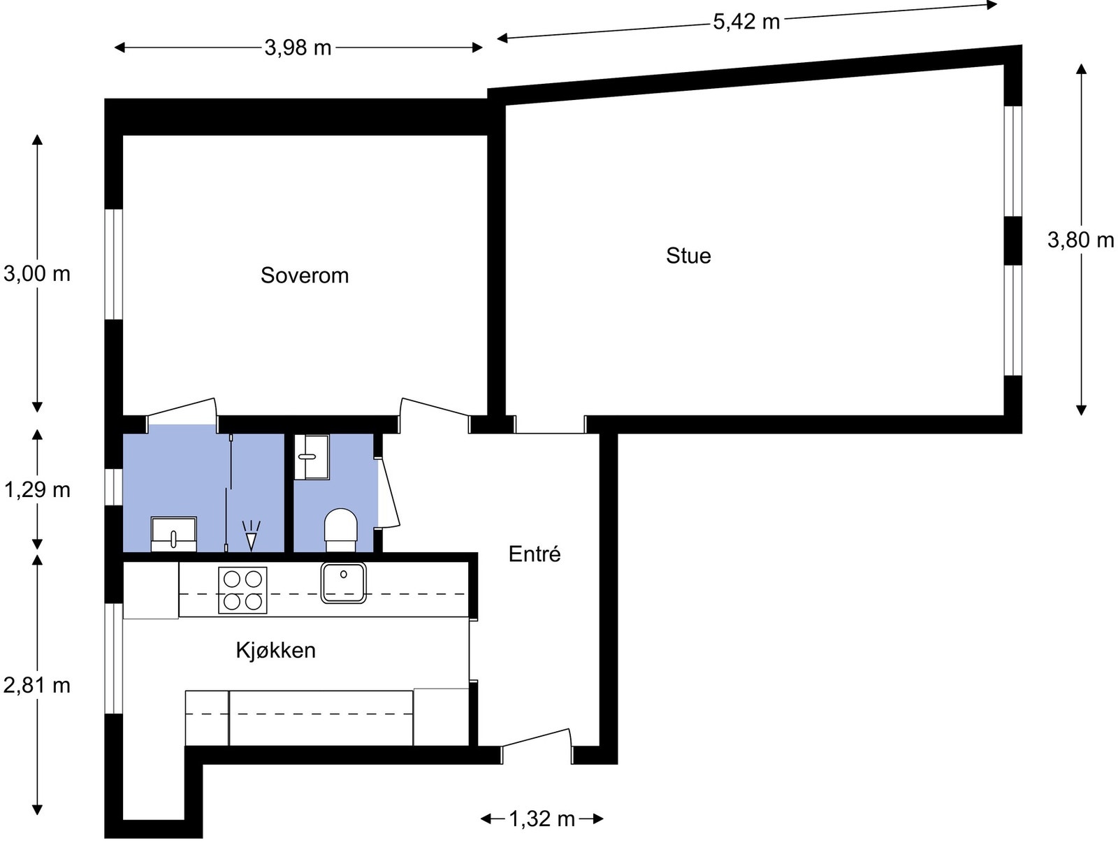 Vi tar en liten titt på plantegningen slik at du får god oversikt før du blar videre. Galleribilde