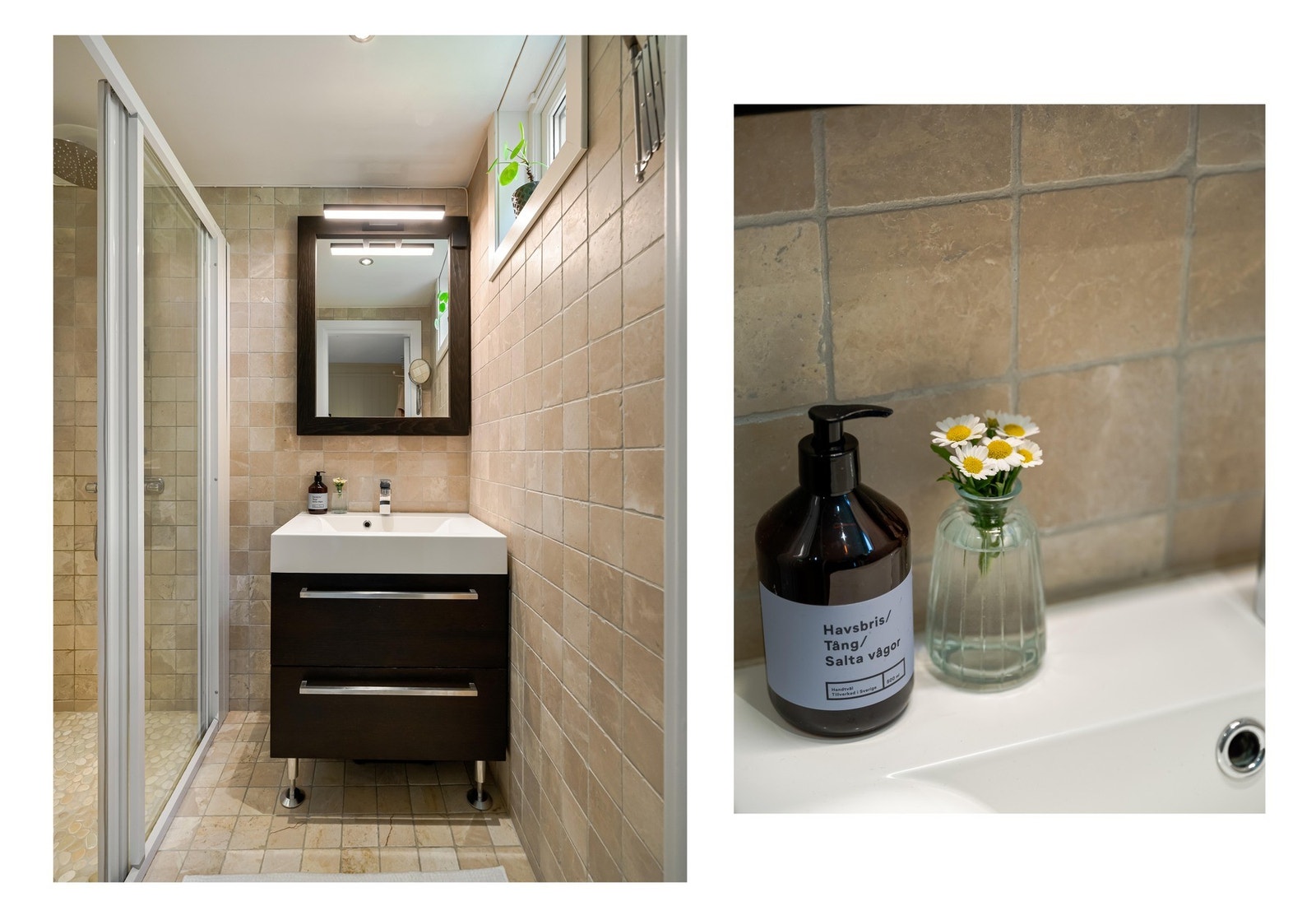 Videre inn fra soverommet finner du leilighetens bad. Galleribilde