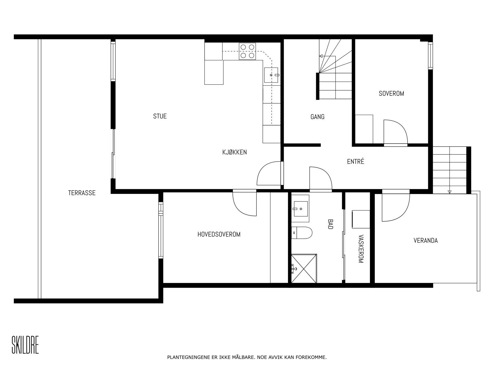 Plantegning for hovedplan (2.etasje). Galleribilde