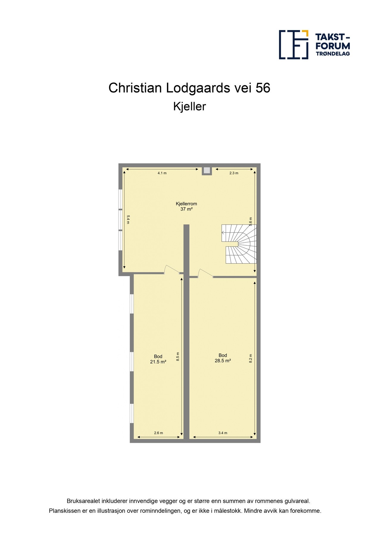 Plantegning kjeller. Galleribilde