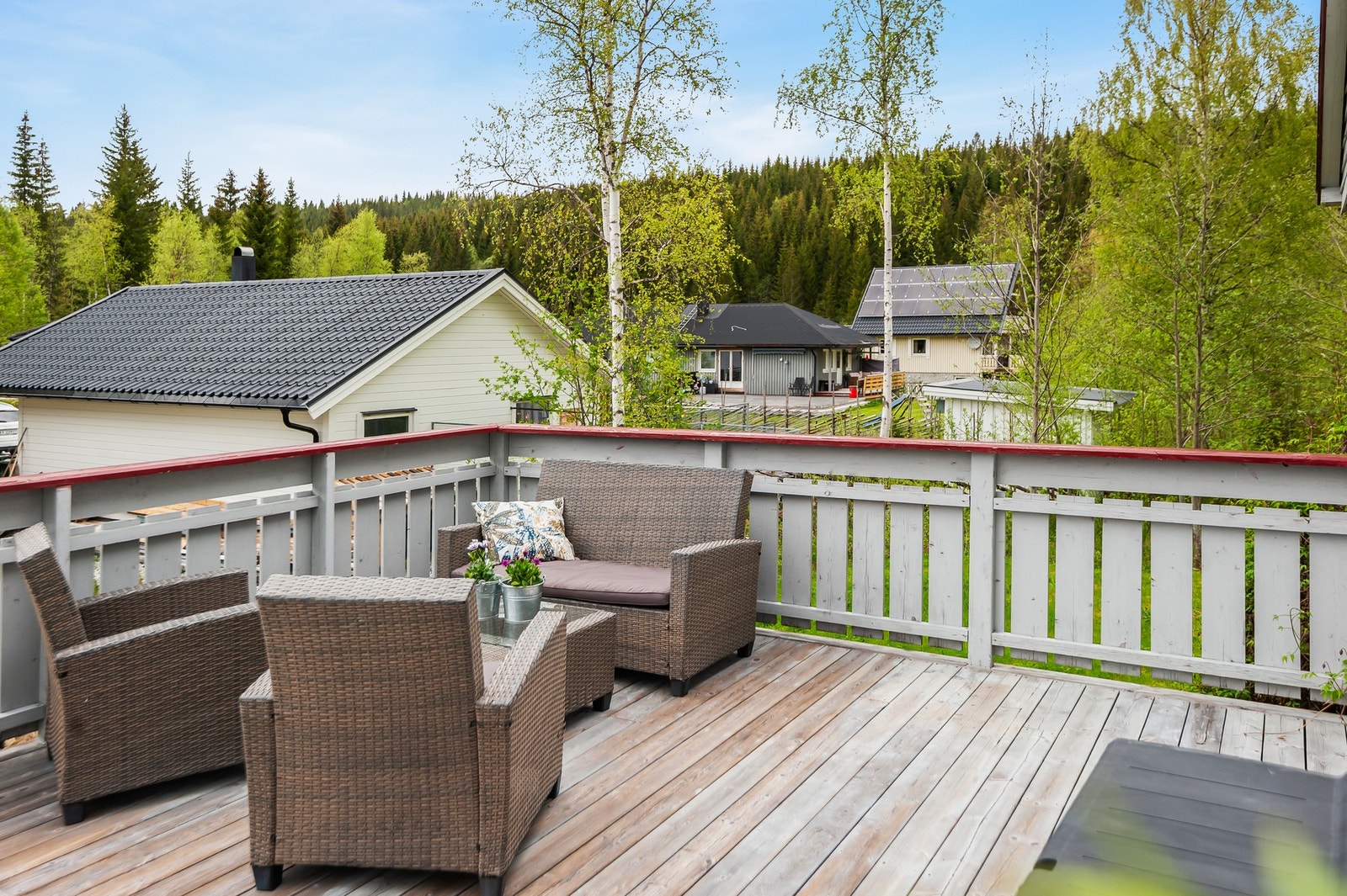 Terrassen har meget gode solforhold. Galleribilde