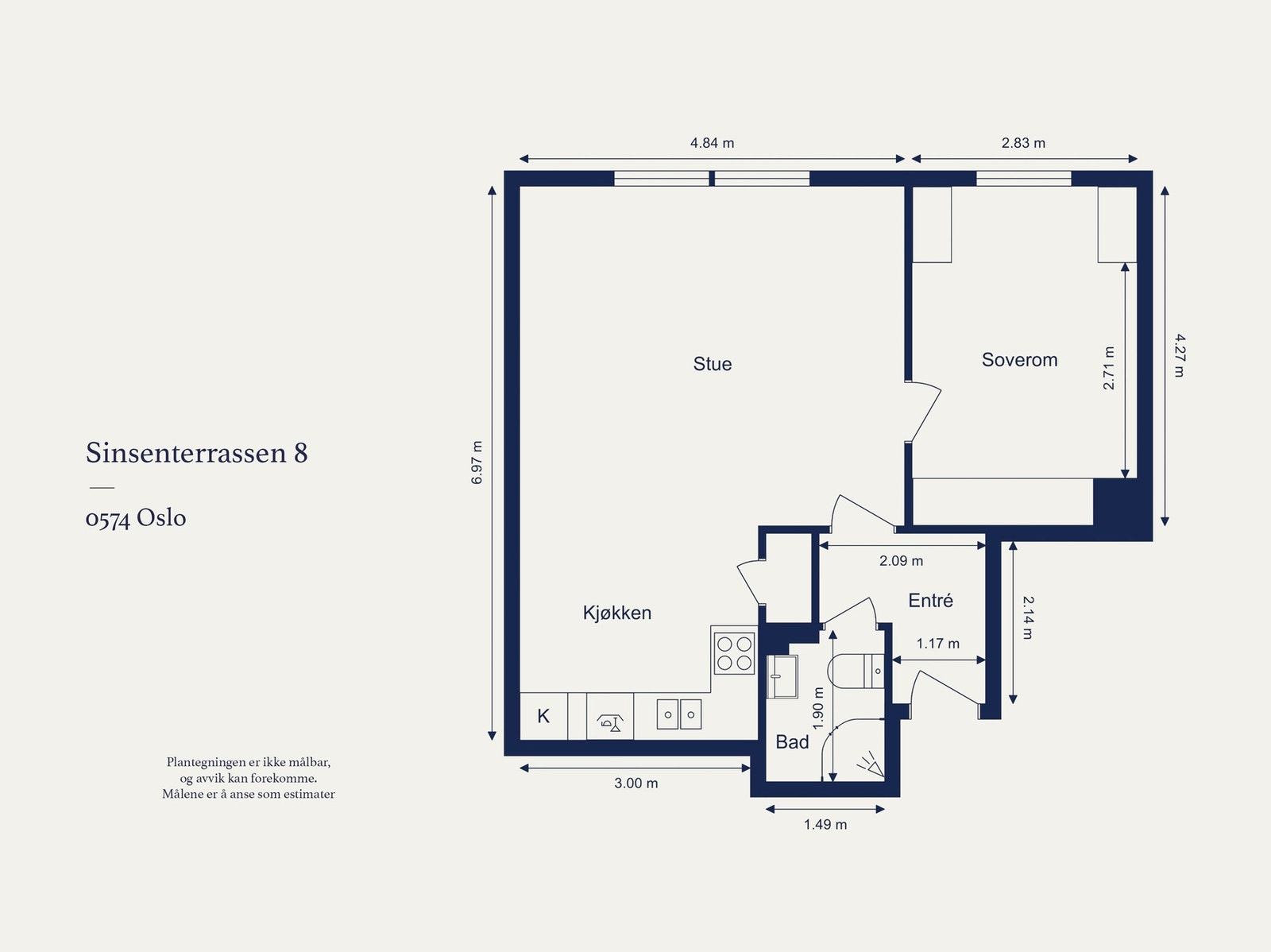 Leilighet beliggende i 3. etasje med praktisk planløsning som skaper en lun atmosfære. Galleribilde