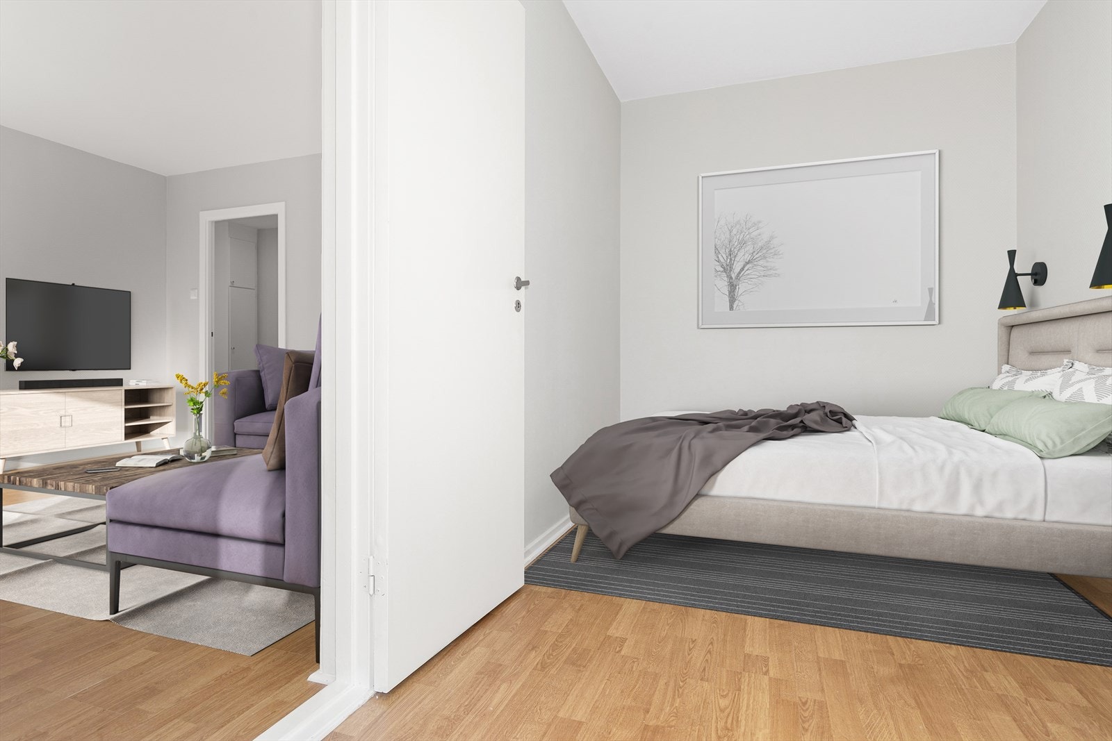 God plass for dobbeltseng - Digitalt stylet Galleribilde