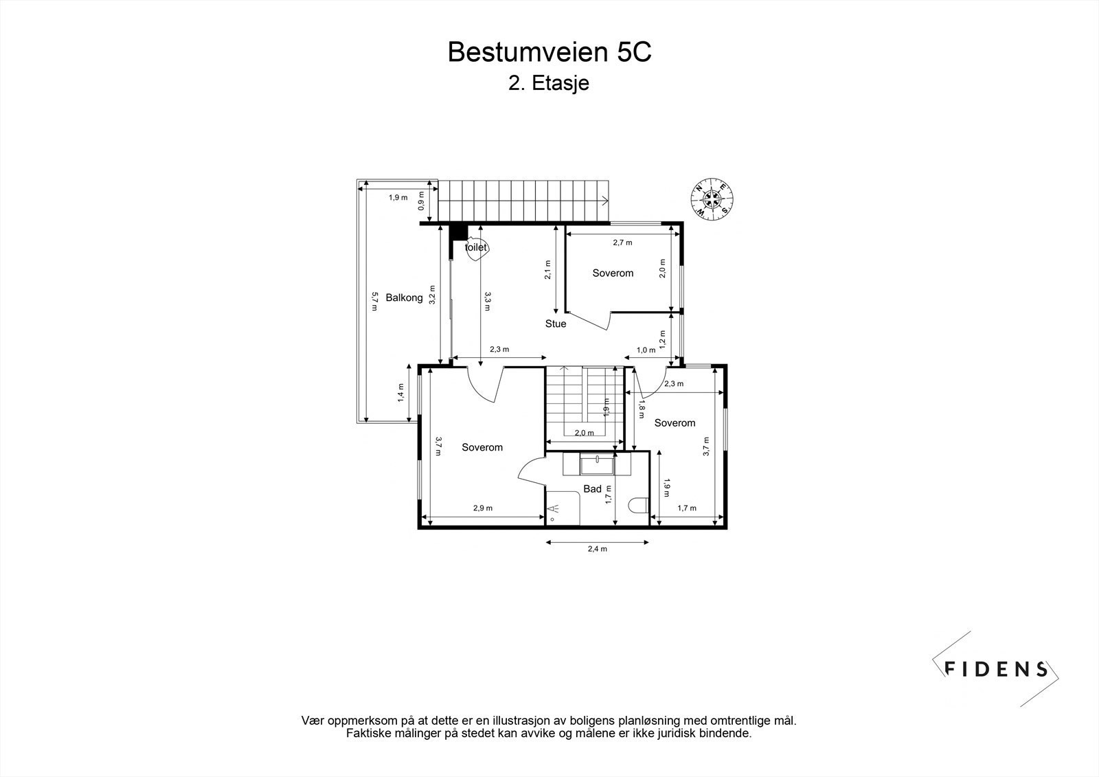 Alternativ planskisse 2. etasje med ekstra soverom Galleribilde