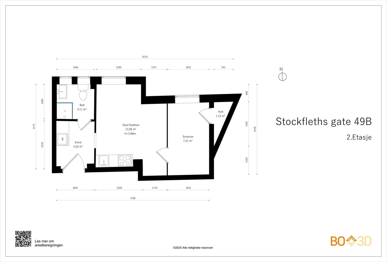 Leiligheten har en praktisk planløsning med luftige og gode rom. I tillegg til innvendige arealer disponeres to boder for ekstra lagringsplass. Galleribilde