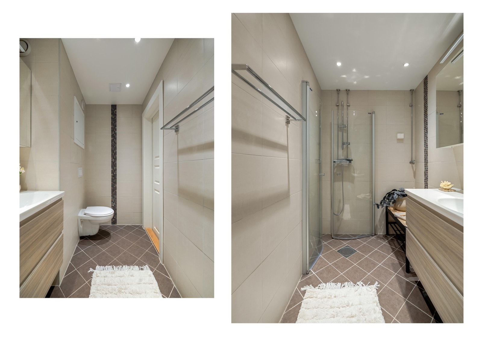 Det er plass og opplegg for både vaskemaskin og trommel. Galleribilde