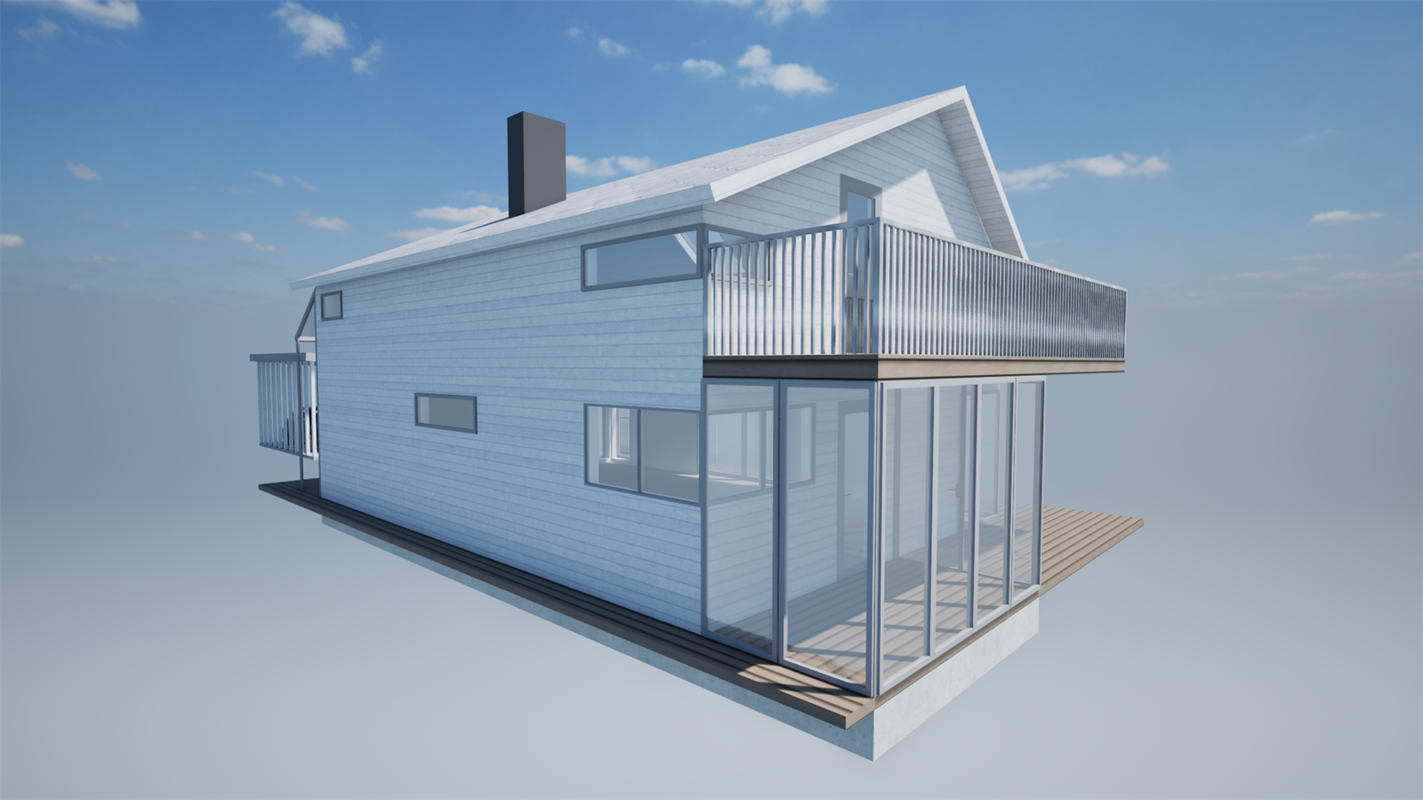 Illustrasjon av fasade sør. Galleribilde