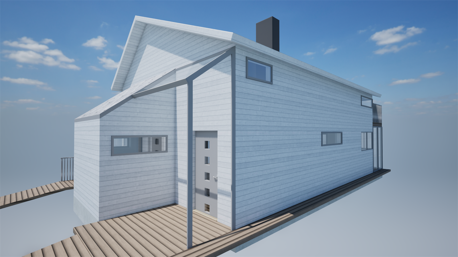 Illustrasjon av fasade nordvestvendt inngangsparti Galleribilde