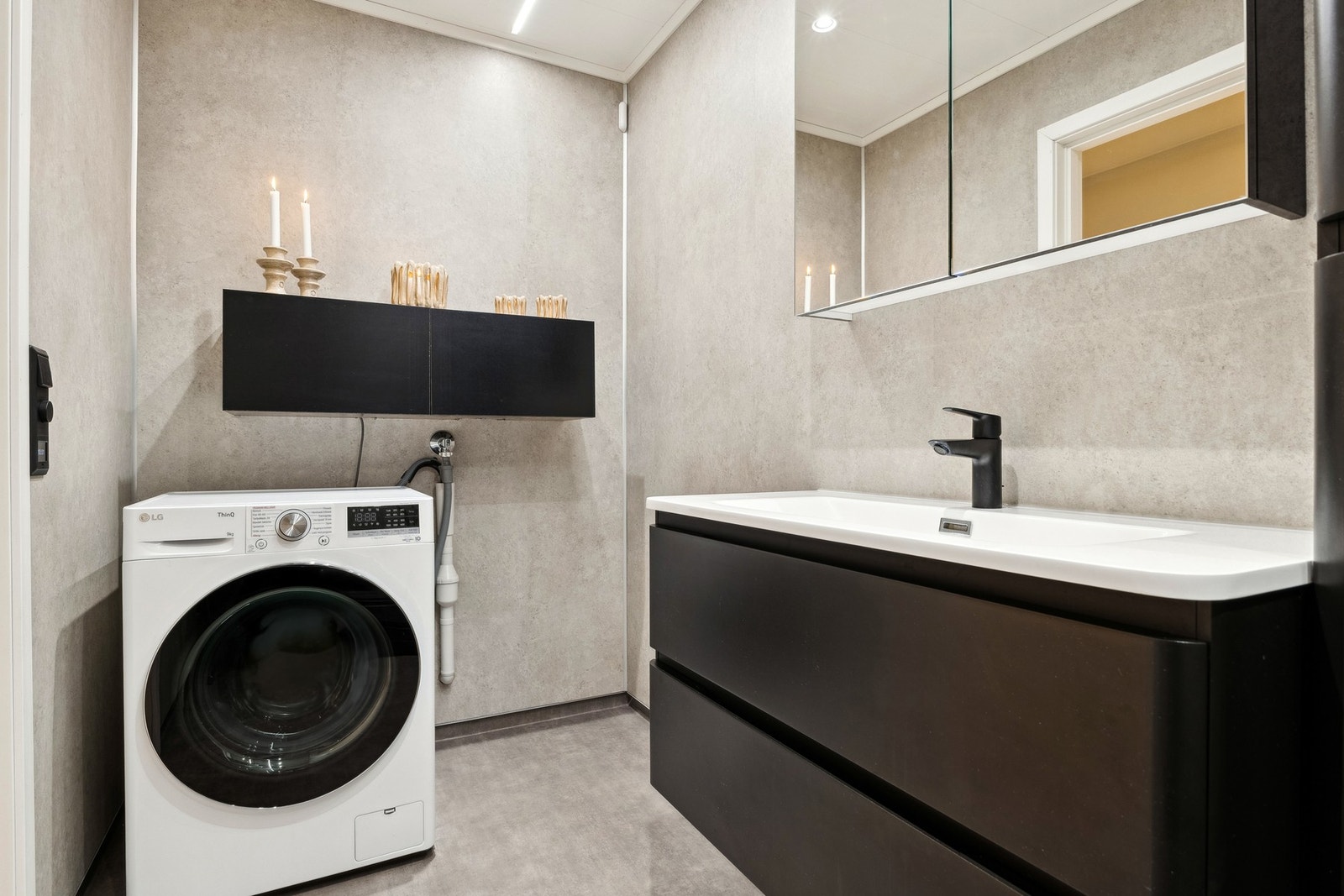 Rommet har også opplegg for vaskemaskin. Galleribilde