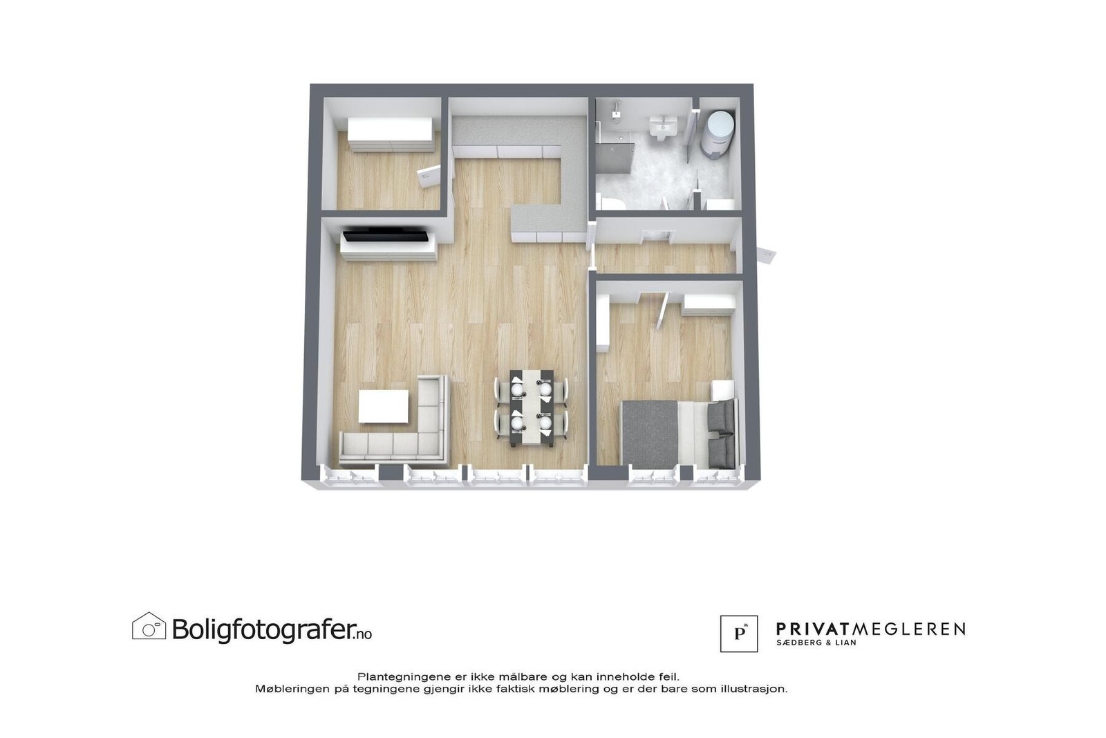 Plantegning 3. etasje - ikke målsatt, kun en illustrasjon. Galleribilde