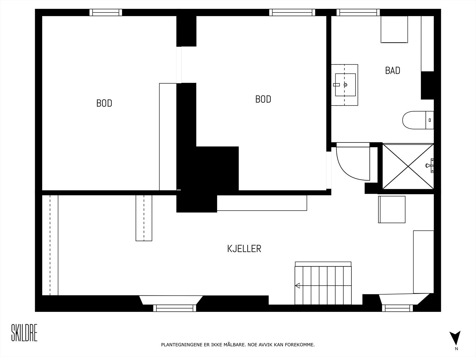 Planskisse kjeller. Galleribilde