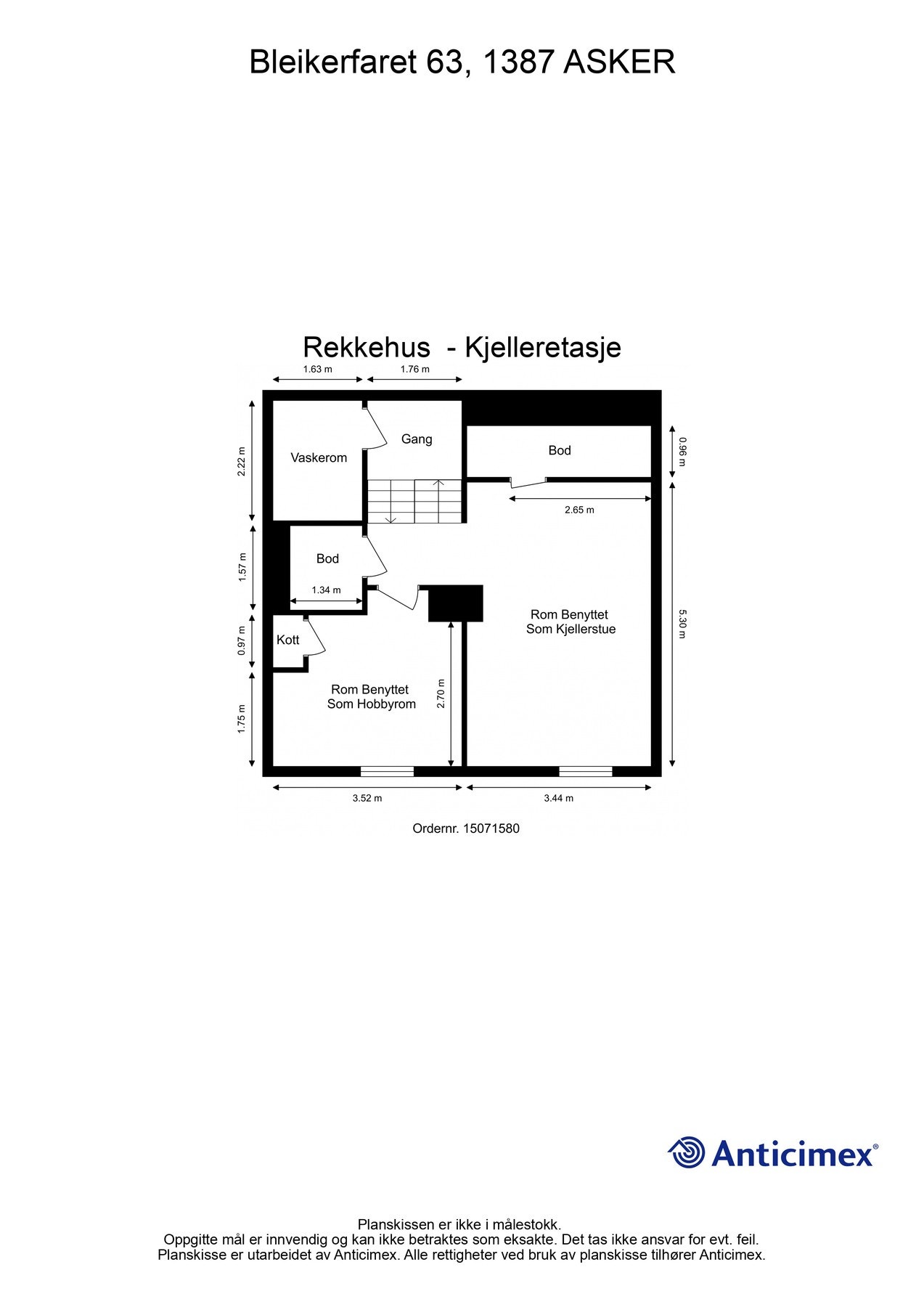 Vi begynner med plantegningen her også. Galleribilde