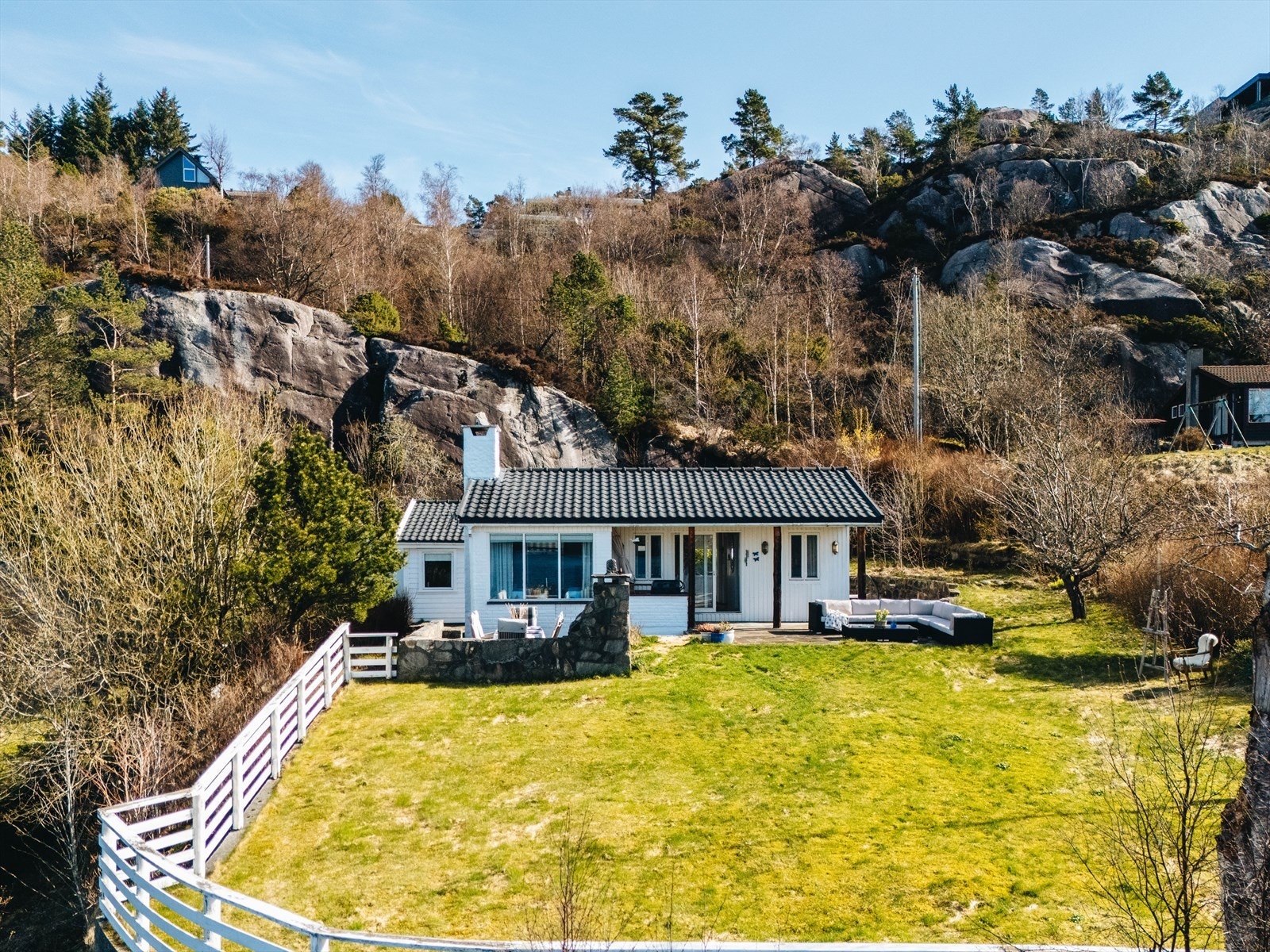 Landsted i fine omgivelser. Galleribilde