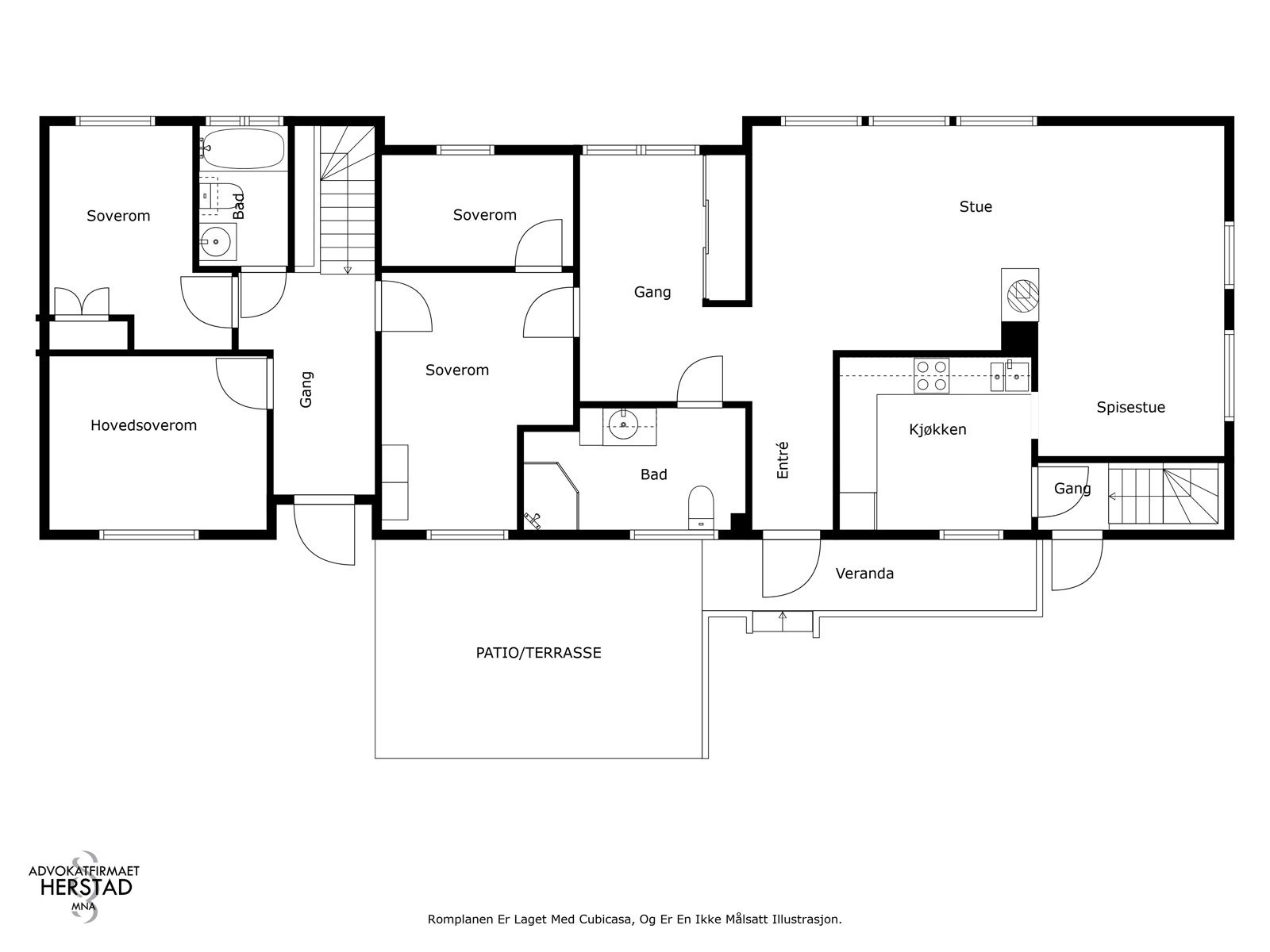 Planskisse hovedetasje - ike målsatt illustrasjon Galleribilde