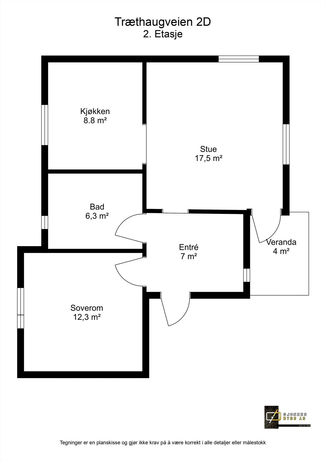 Træthaugveien 2D - 2. Etasje - 2D Floor Plan.jpg Galleribilde