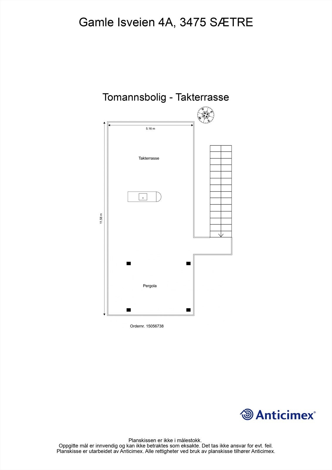 plantegning takterrasse Galleribilde