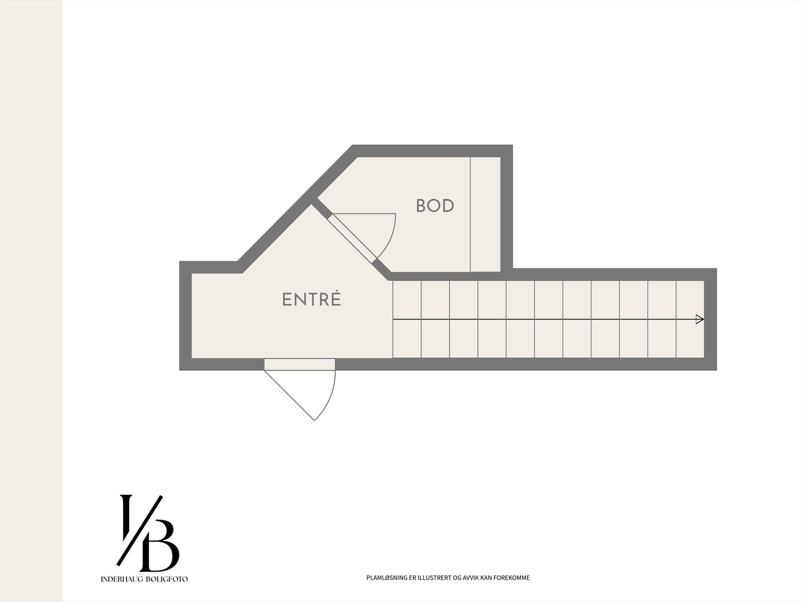 Plantegning 2. etasje - inngang og bod/garderoberom Galleribilde