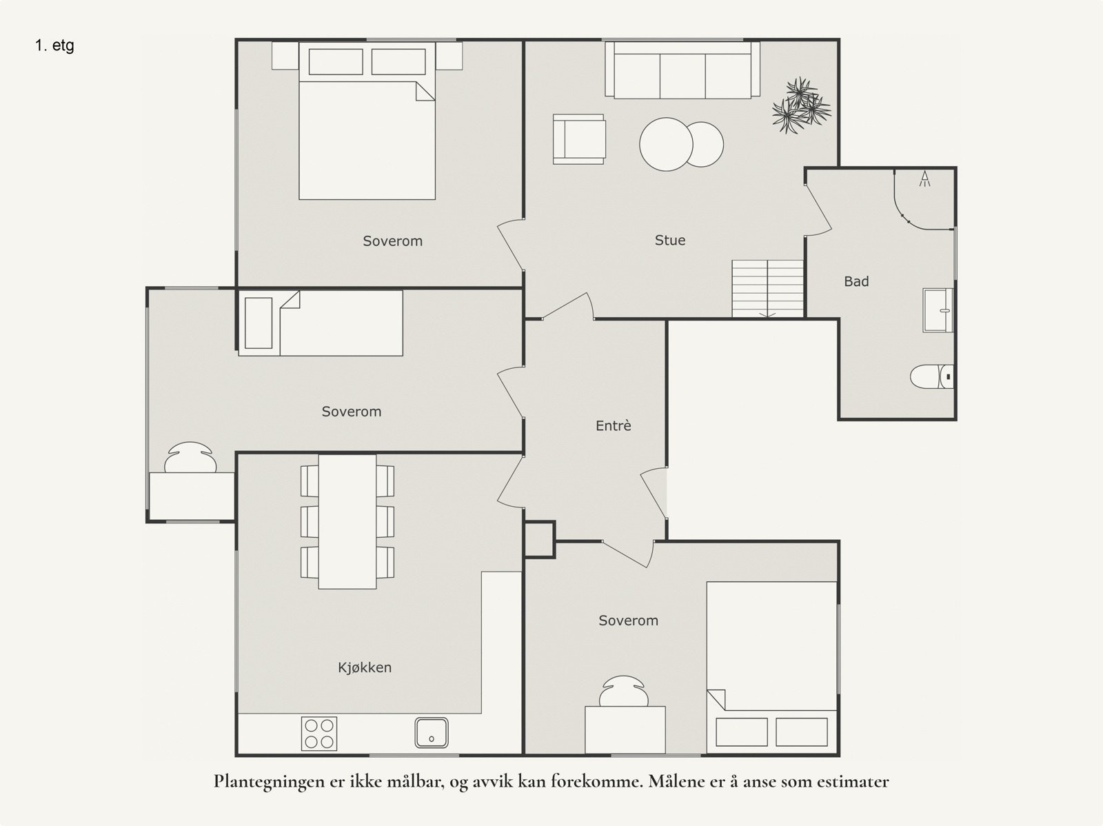 Plantegning første etasje. Galleribilde