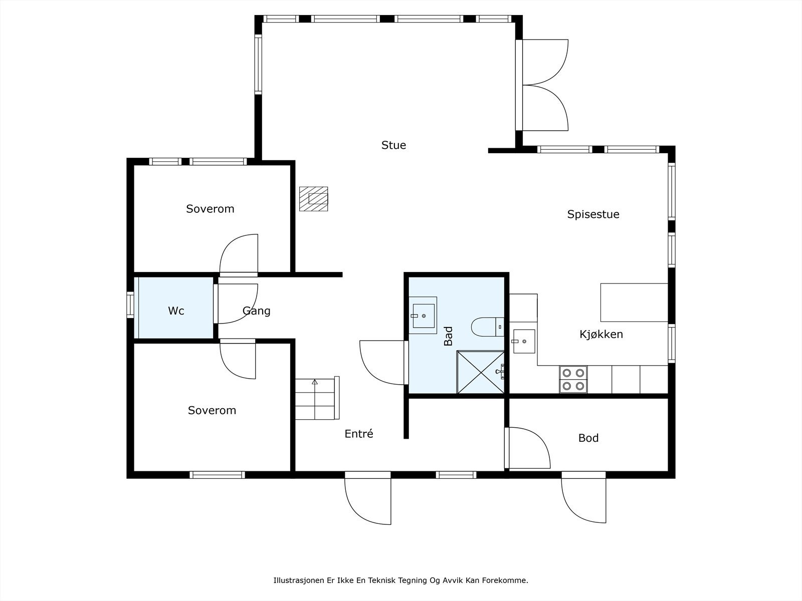 Plantegning 1. etasje Galleribilde
