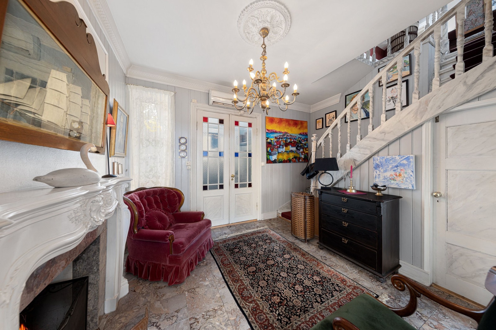 Hall med peis Galleribilde