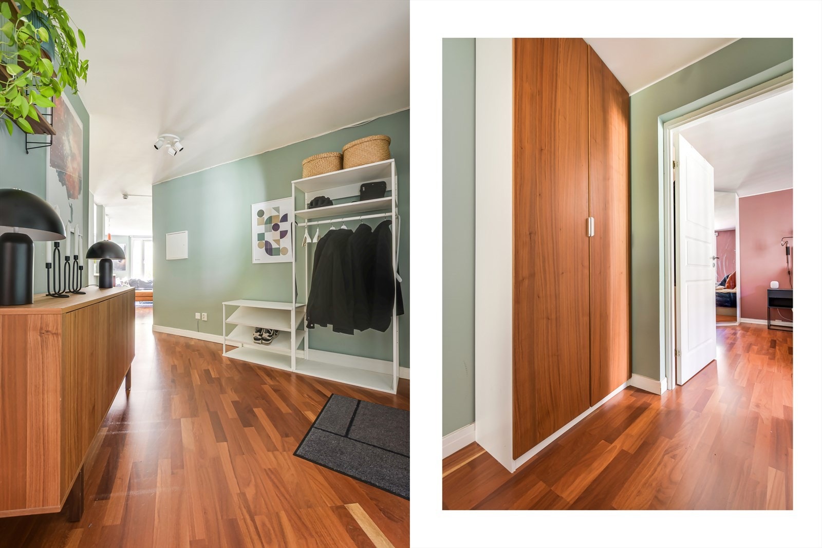 Hyggelig entré med god plass til å henge fra seg yttertøy. Galleribilde