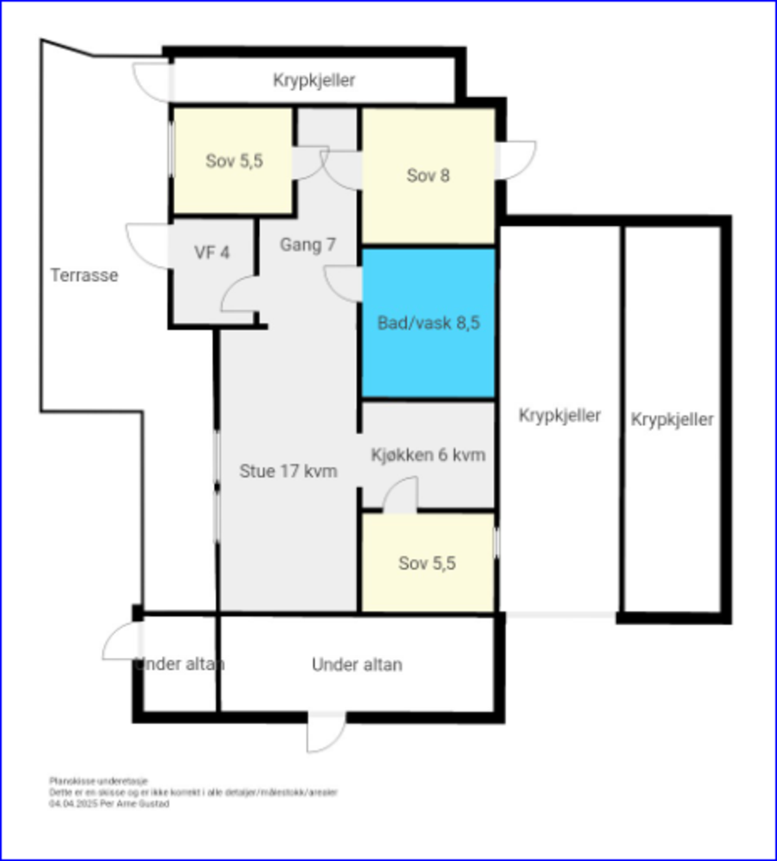 Planskisse Underetasje Galleribilde