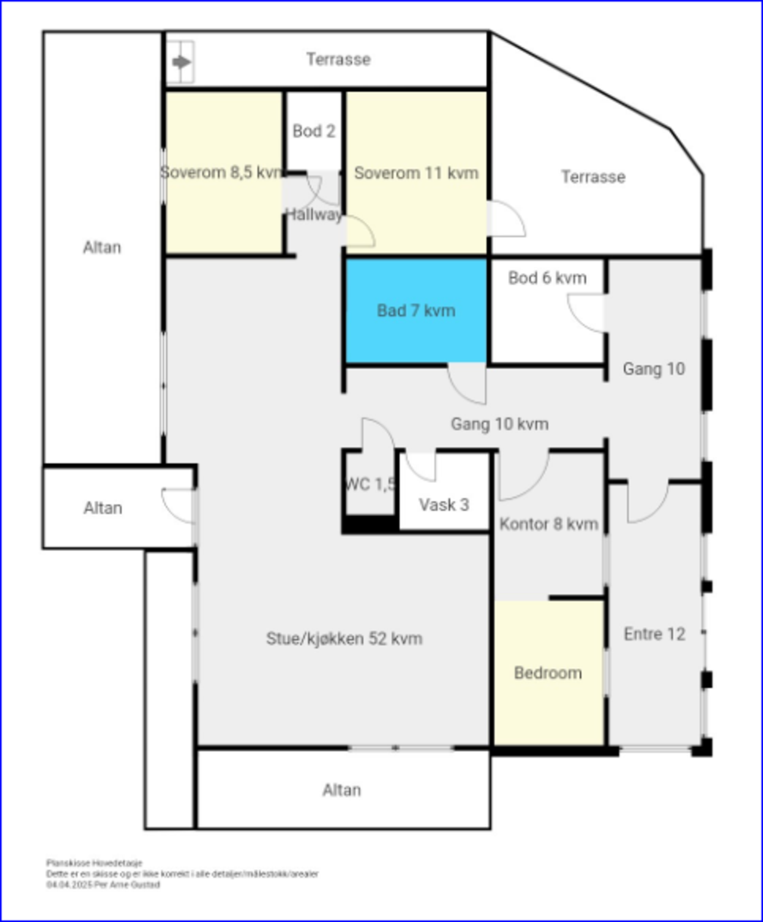 Planskisse Hovedetasje Galleribilde