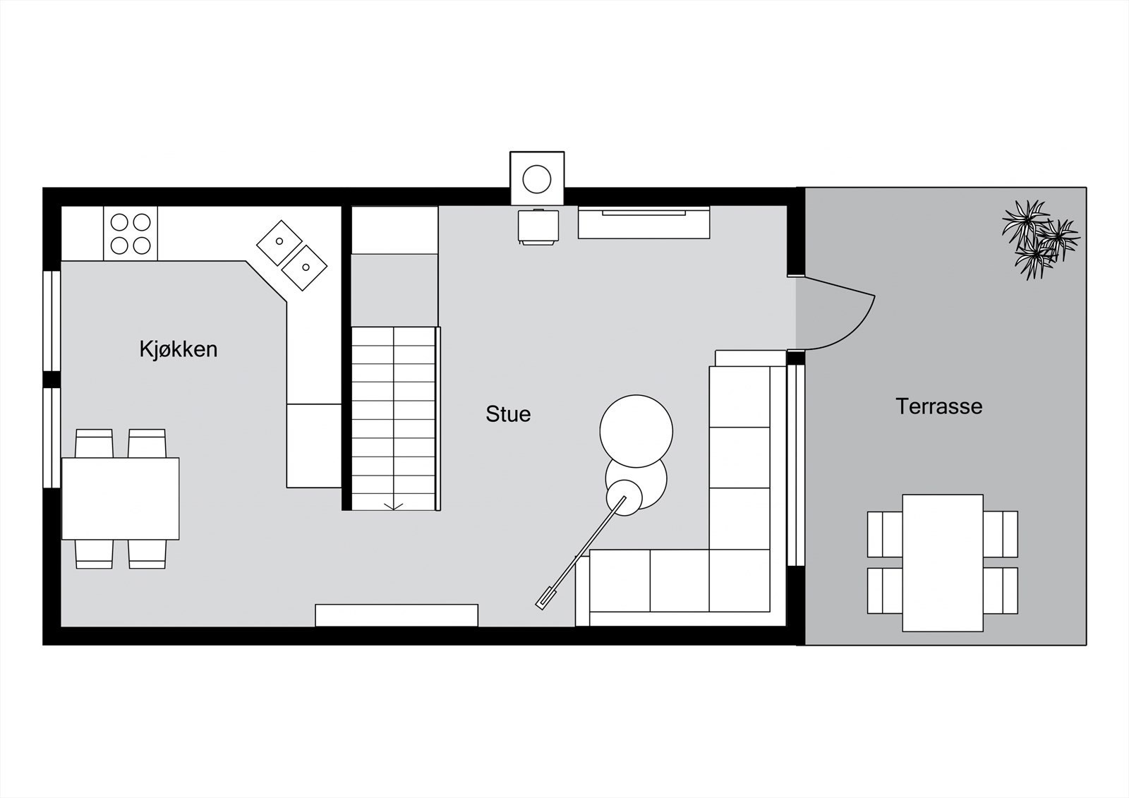 Planløsning 1. etasje Galleribilde