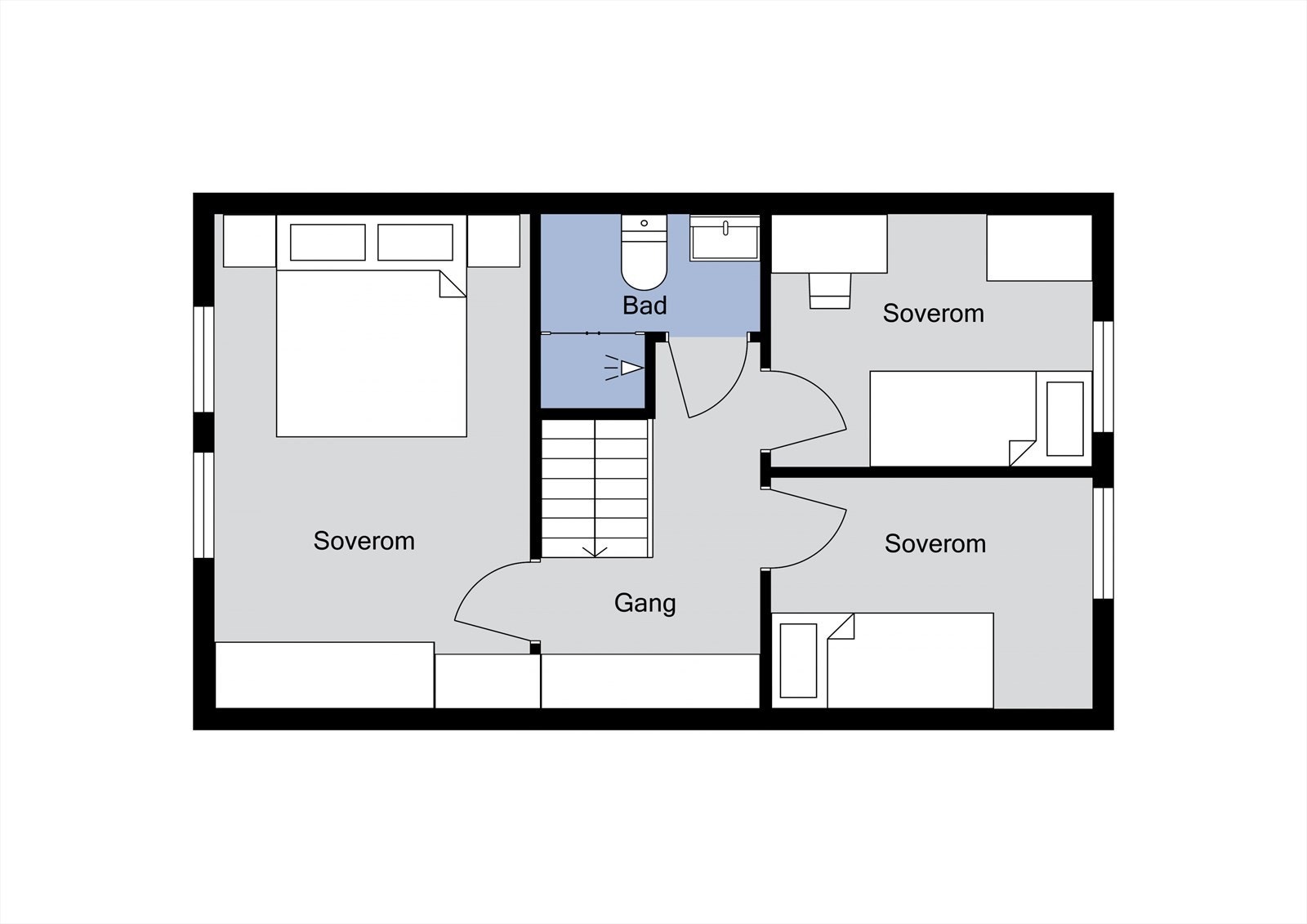 Planløsning 2. etasje Galleribilde