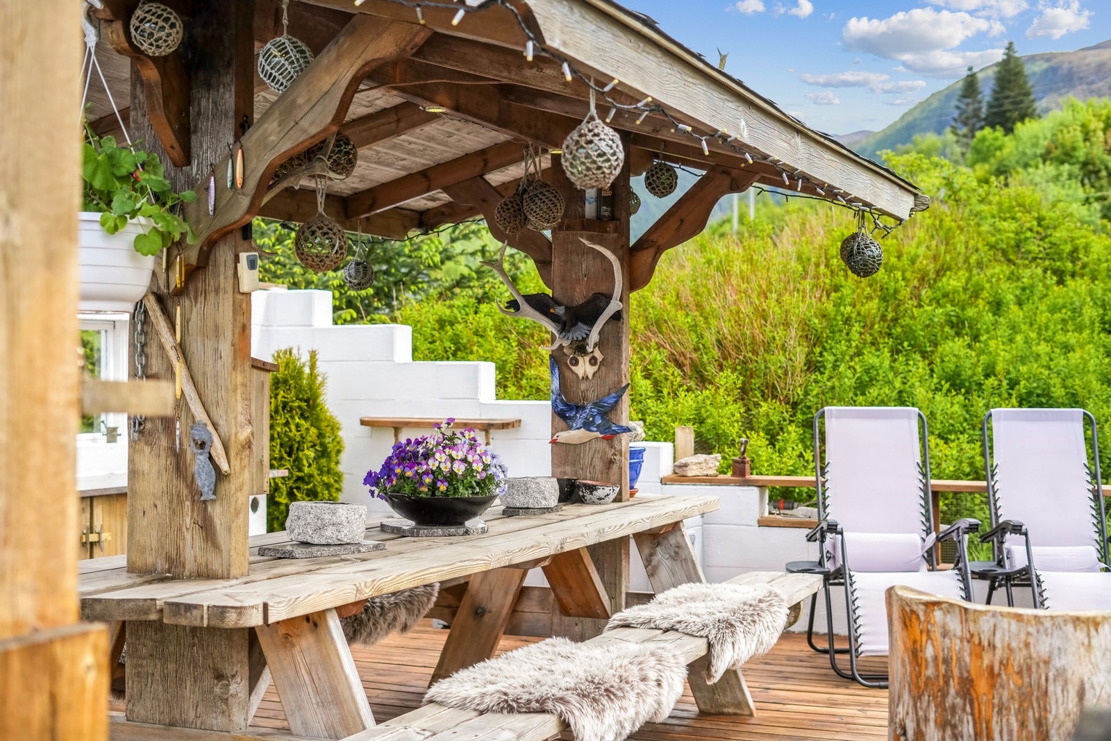 Terrasse med gode solforhold Galleribilde