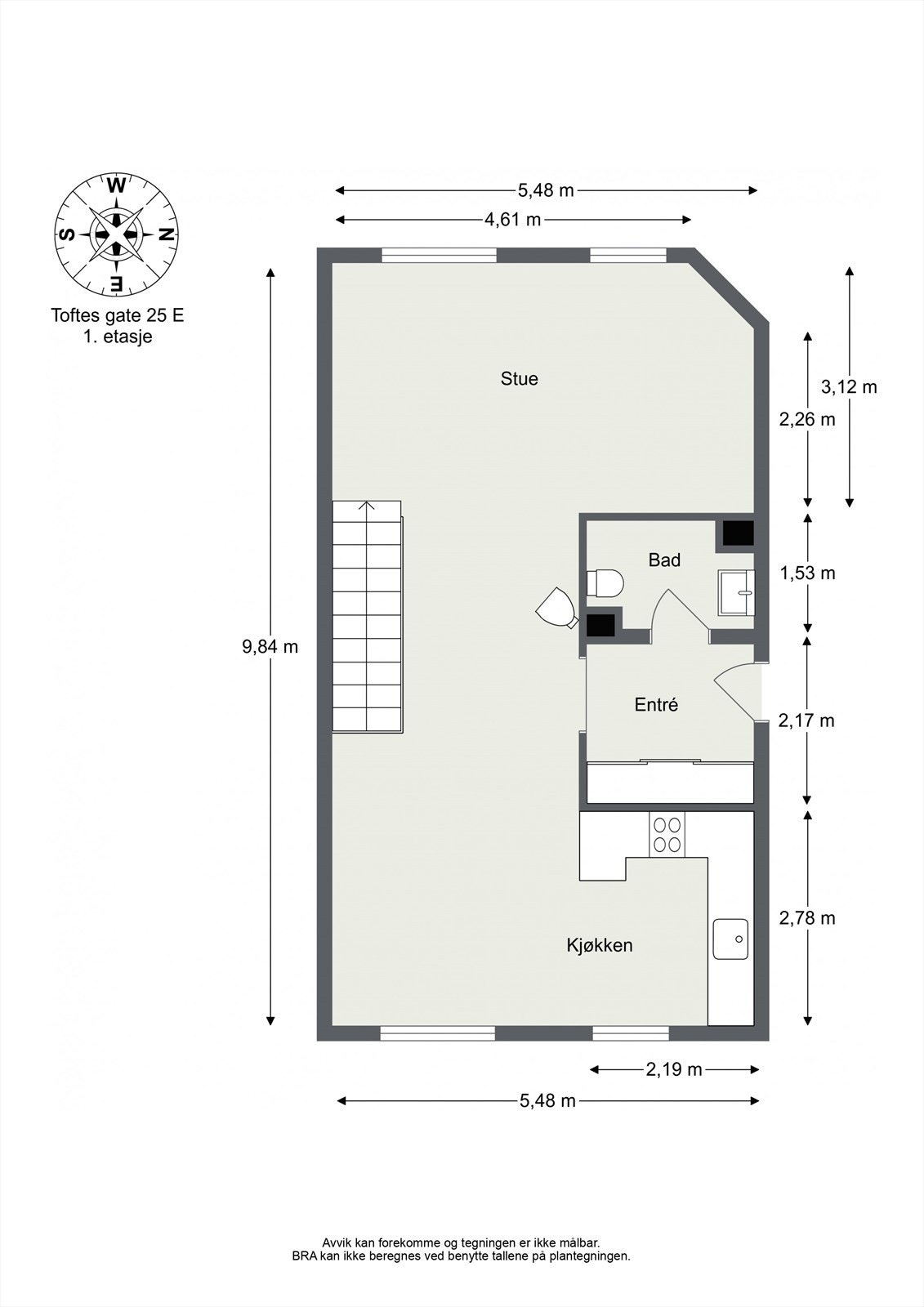 Plantegning 1.etg. Avvik kan forekomme. Galleribilde