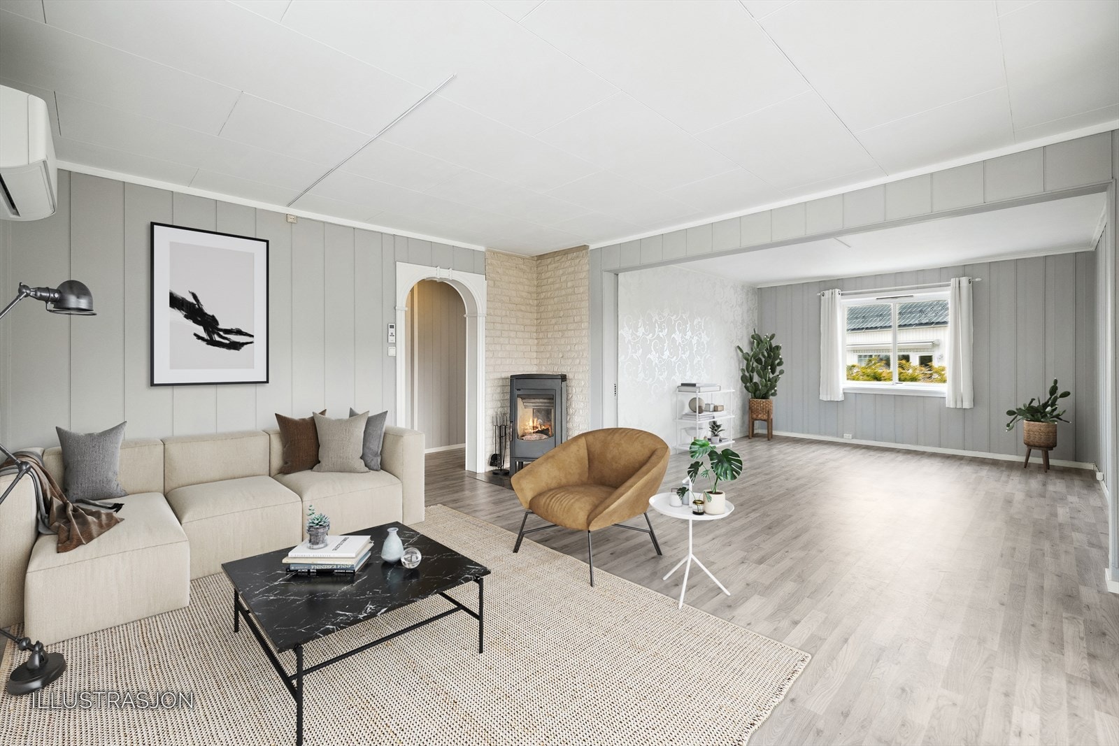 Stuen med digital styling til inspirasjon. Galleribilde