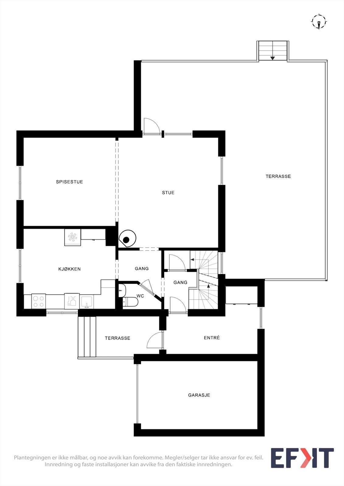 Plantegning 1. etasje 2D Galleribilde