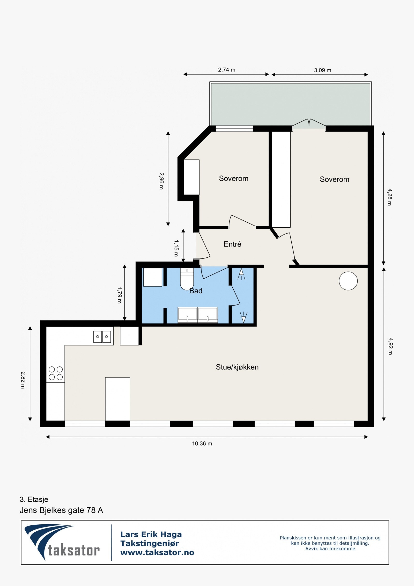 Jens Bjelkes gate 78 A - 3. Etasje Galleribilde
