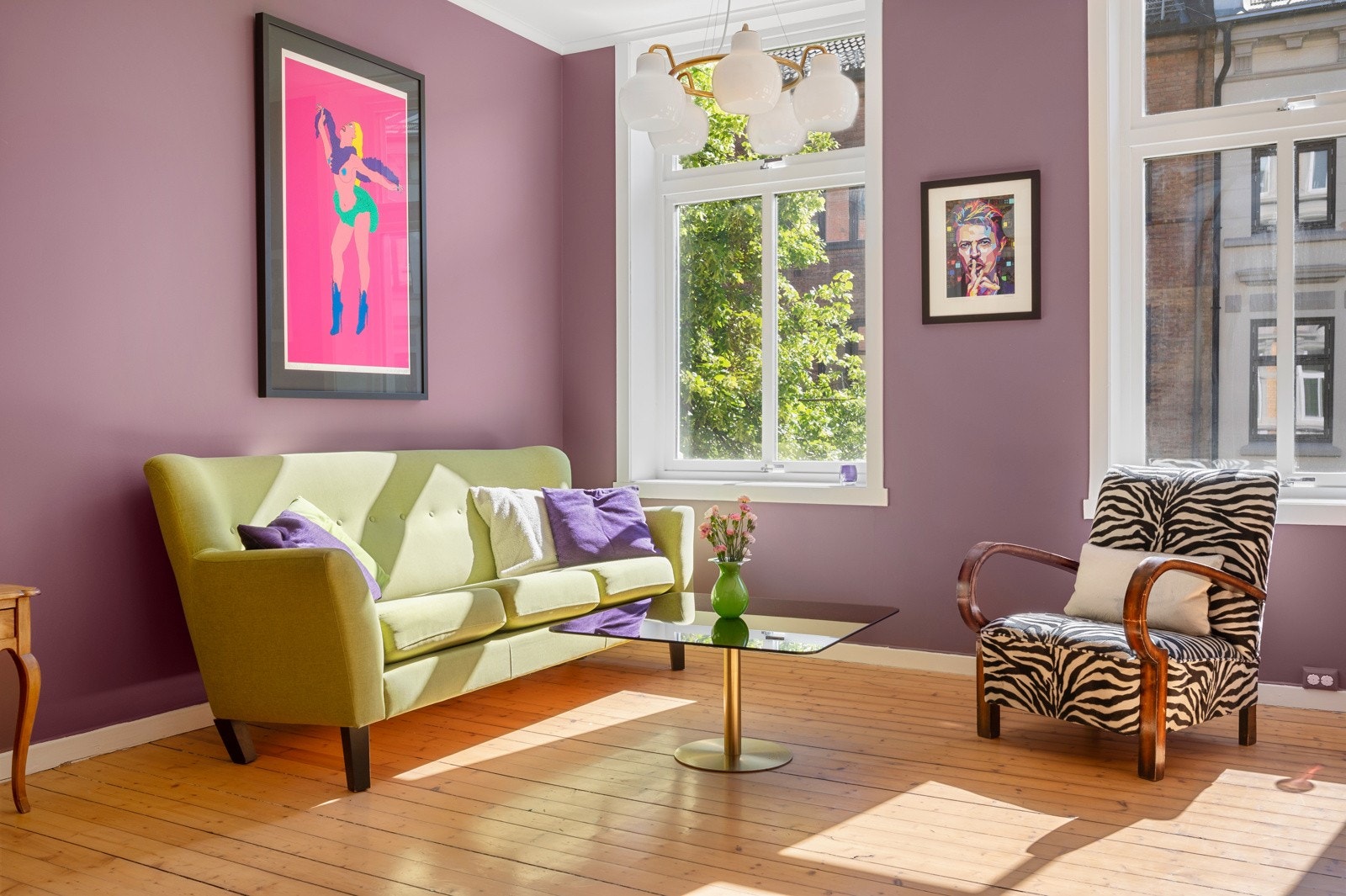 Stue med fine, originale gulv Galleribilde