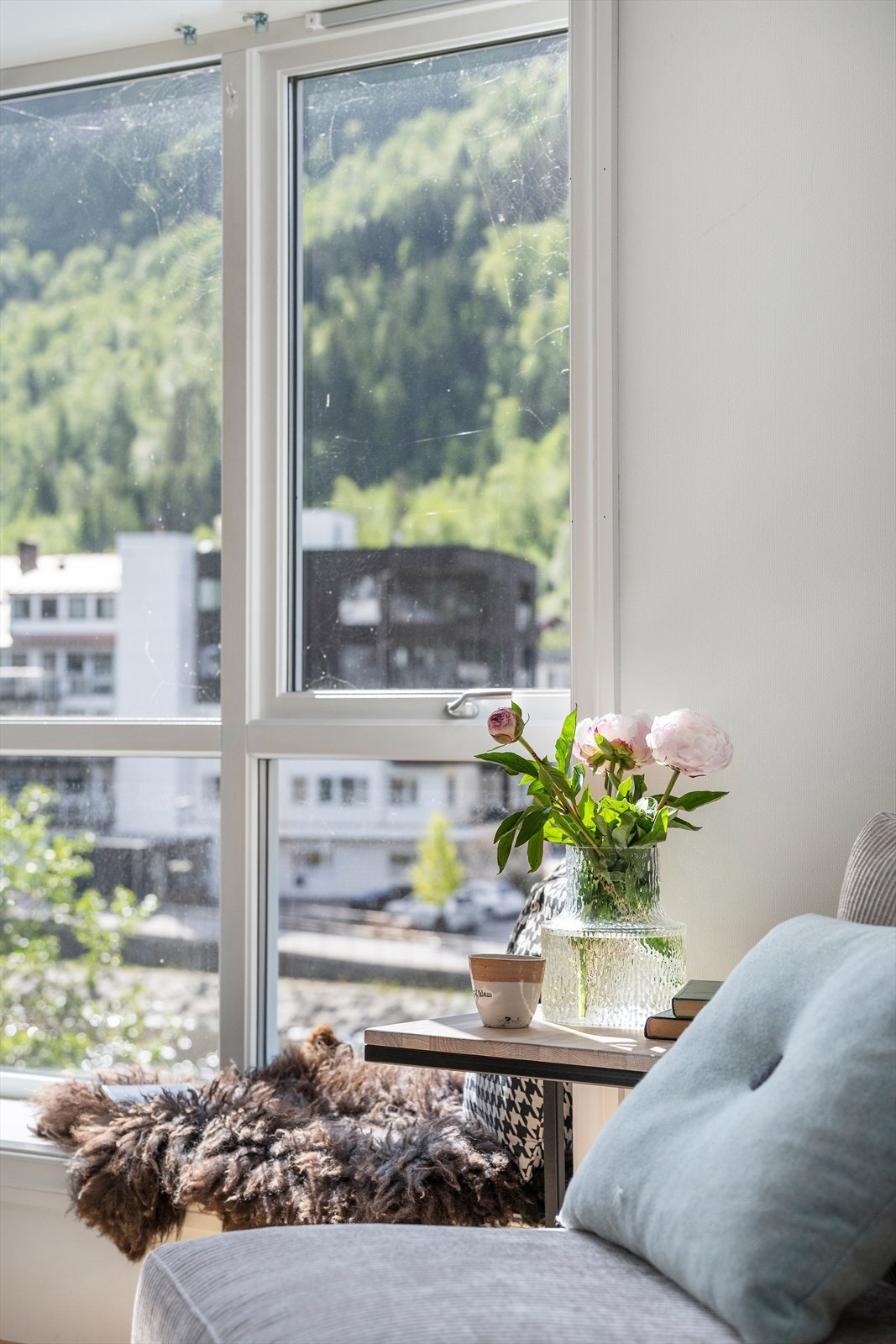 Flott utsikt mot elva med Hafstadfjellet som bakteppe Galleribilde