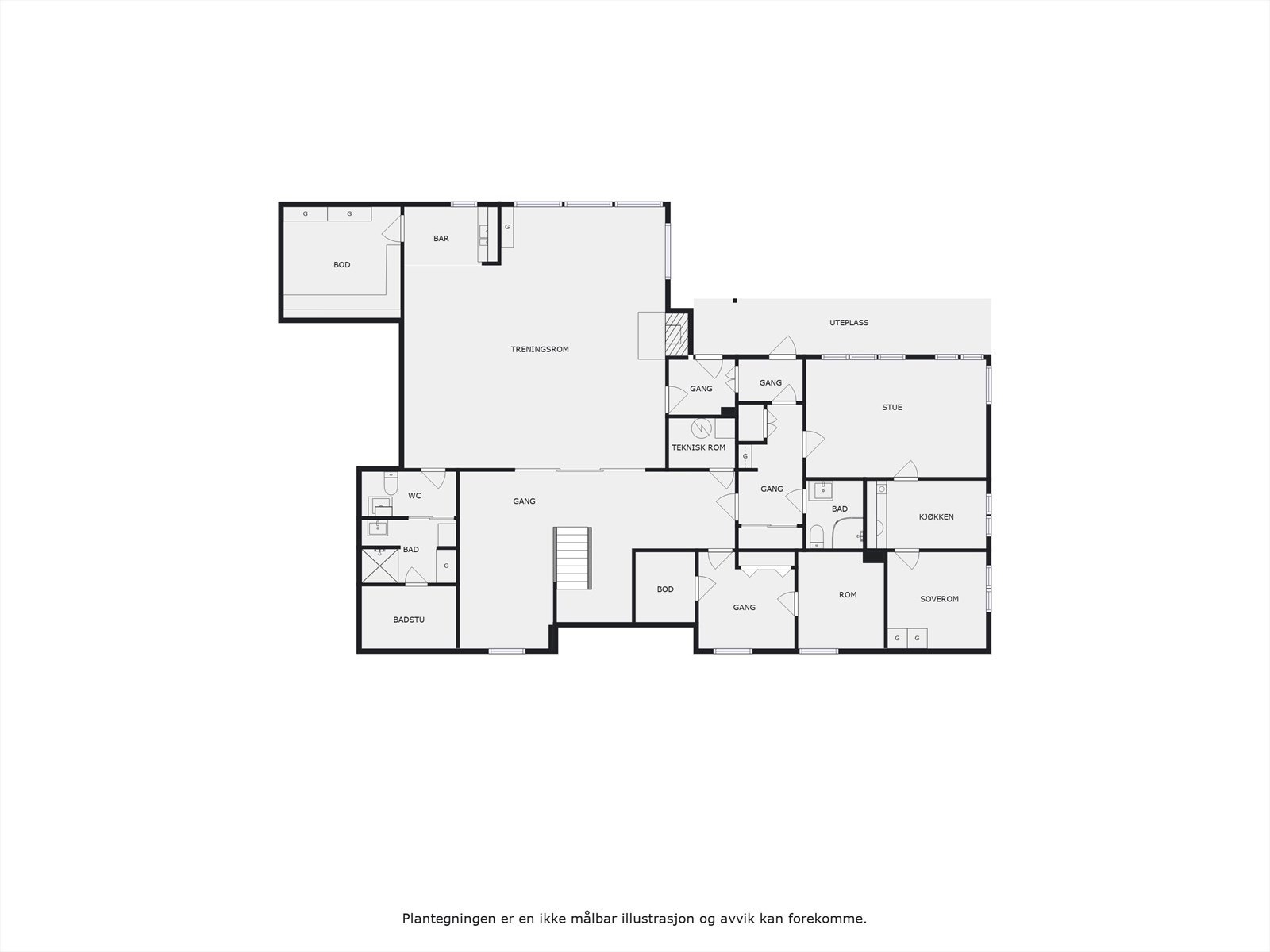 Plantegning underetasje. Galleribilde