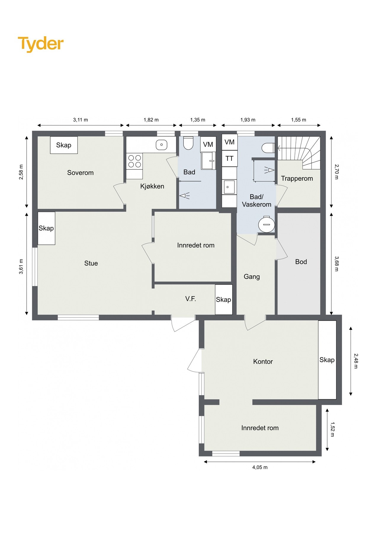 Plantegning underetasje Galleribilde