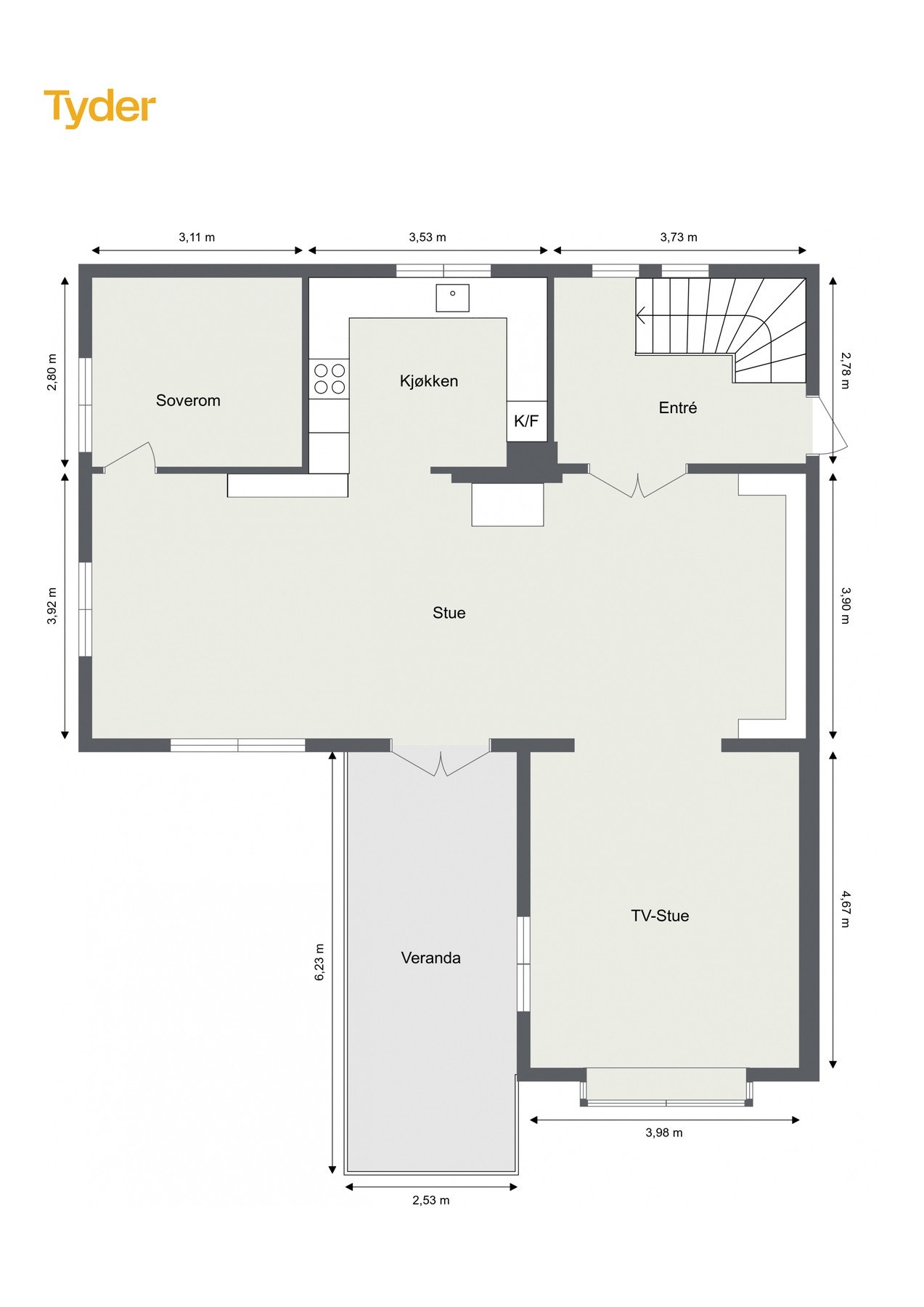Plantegning 1. etasje Galleribilde