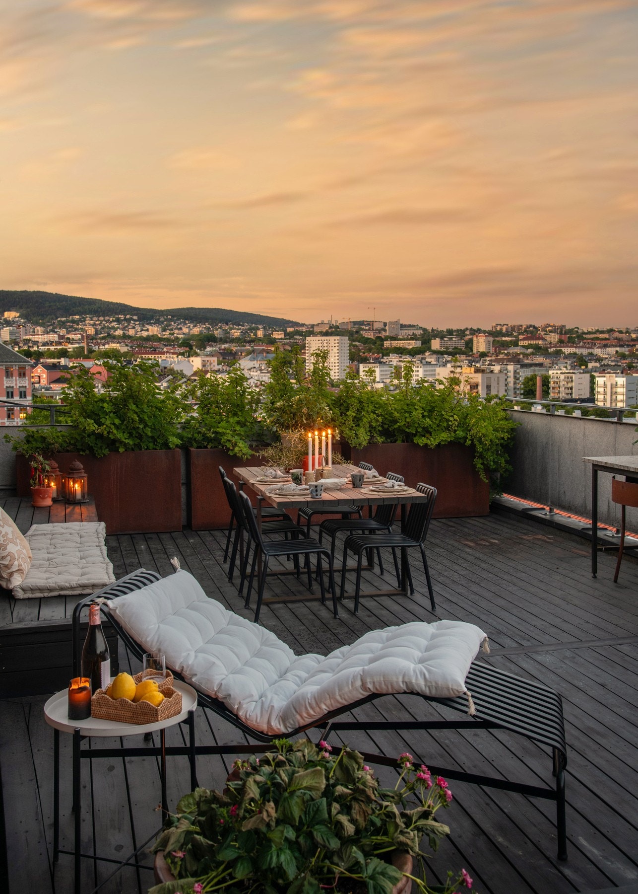 Takterrassen har et areal på hele 58m². Galleribilde