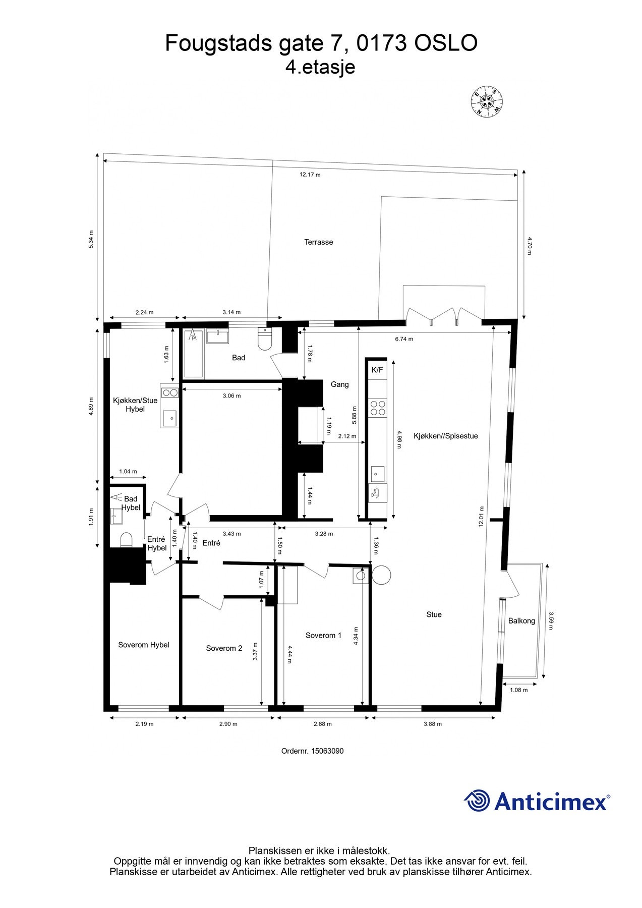 Plantegning. Muligheter for å leie ut deler av egen bolig. Galleribilde