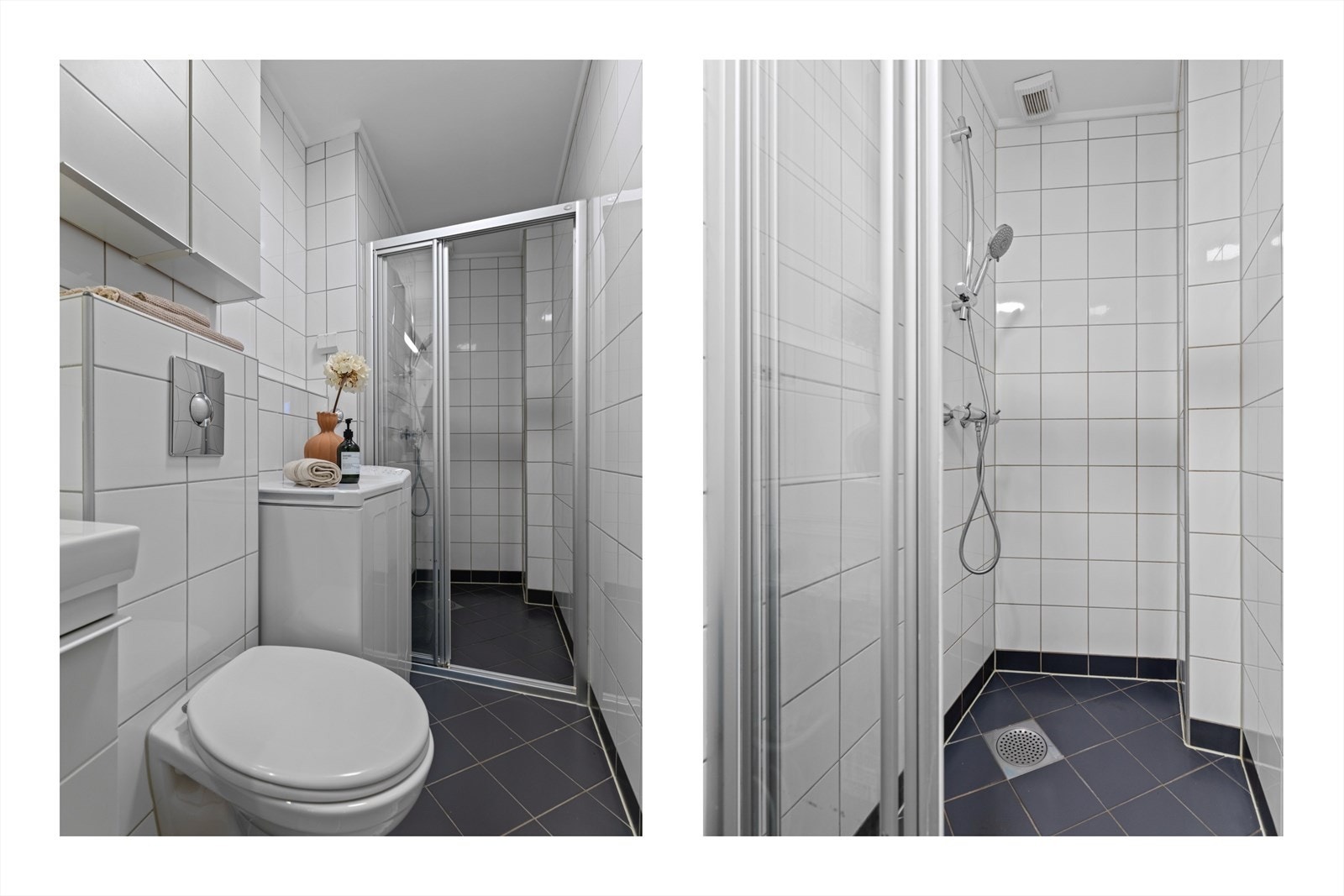 Opplegg til smal vaskemaskin. Varmtvann er inkludert i felleskostnadene Galleribilde